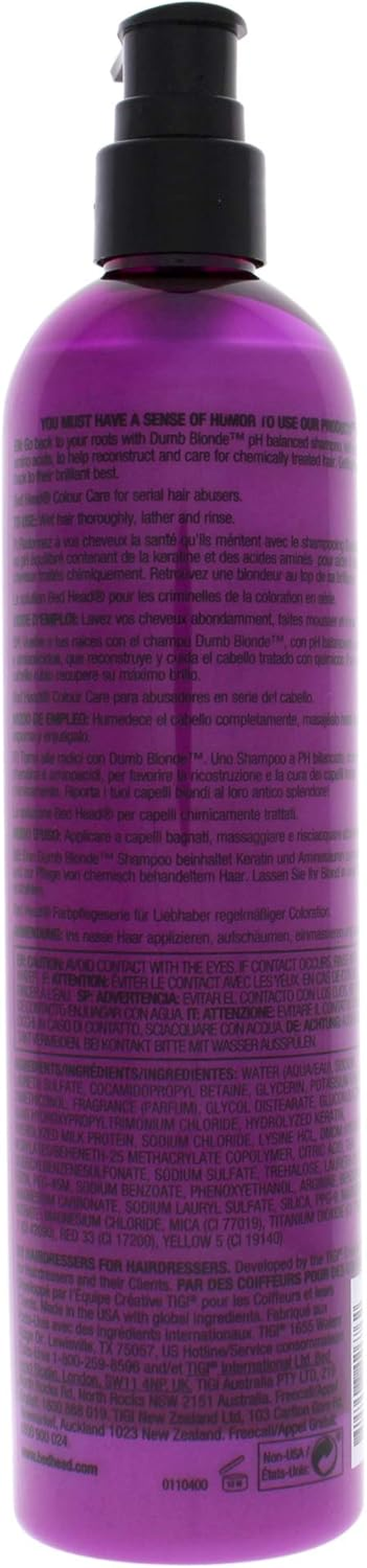 BED HEAD Dumb Blonde Shampoo for Natural Blonde or Chemically Treated Hair 400Ml image number 3