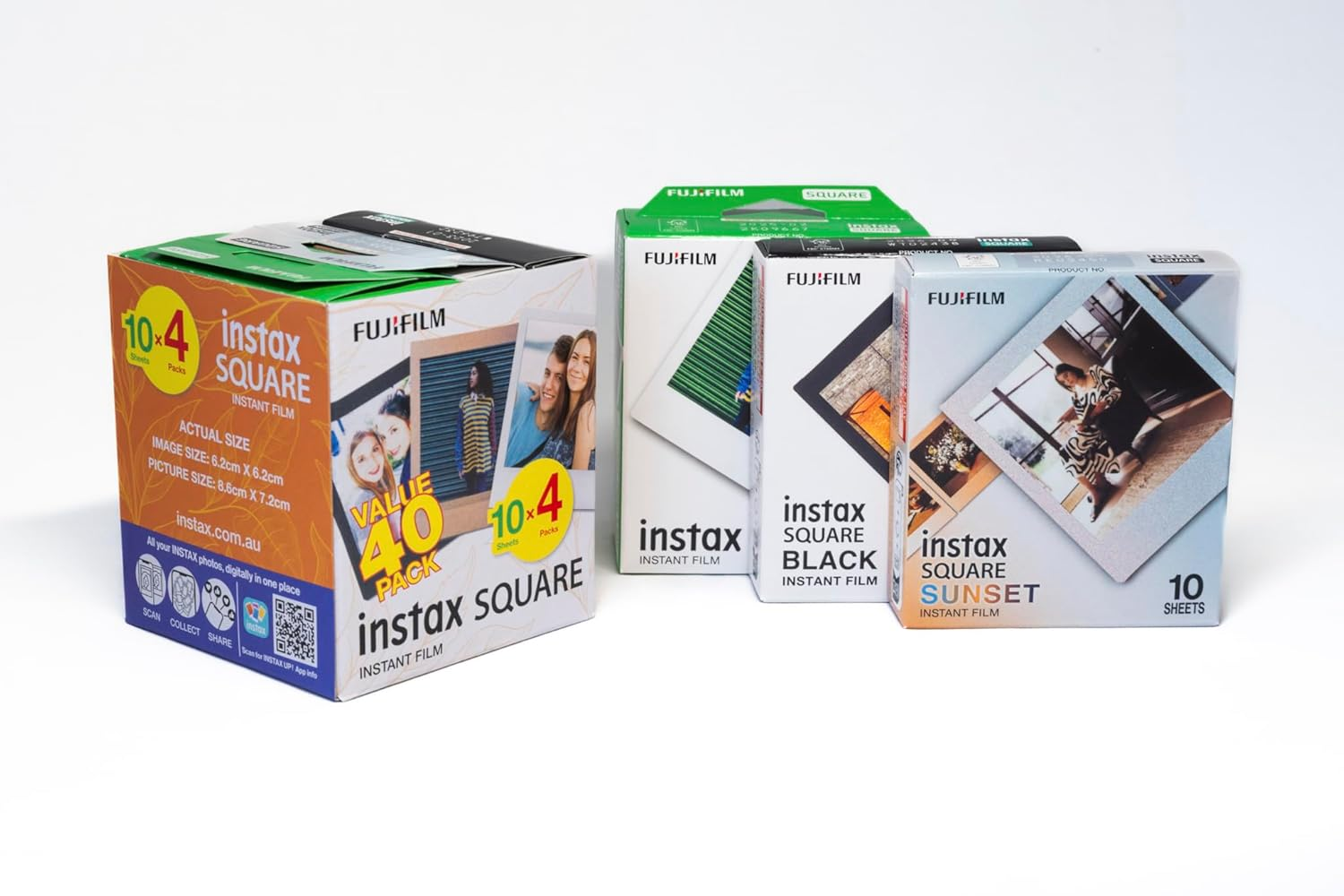 Instax Fujifilm Square Film, White 40 Pack