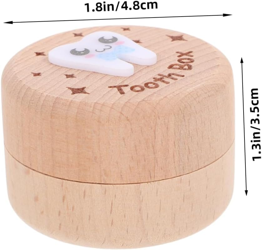 SECFOU Wooden Tooth Box First Tooth Collection Case Boys and Girls Fetal Hair Modern Design