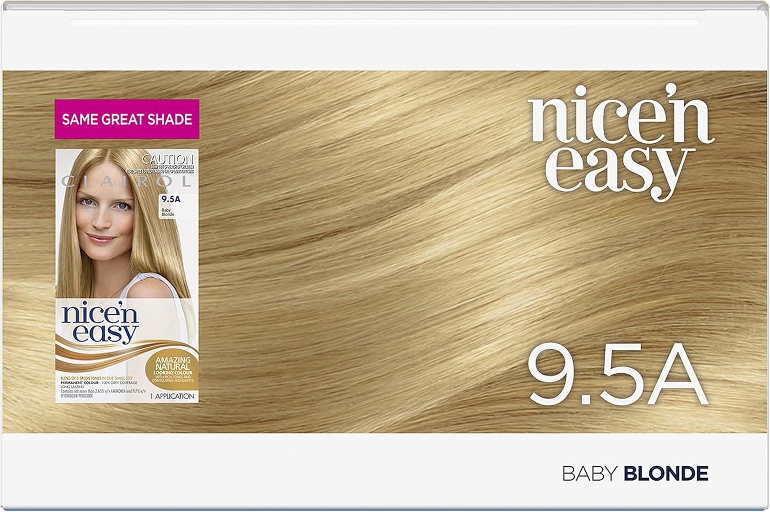 Clairol Nice 'N Easy Permanent Colour 9.5A Natural Baby Blonde, 100% Grey Coverage, Natural Looking Hair Colour image number 2