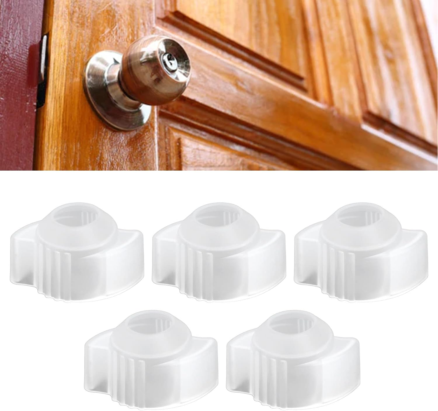 Door Knob Cover Soft Silicone Luminous Door Knob Cover for Household - 5PCS Proof Handle Lock image number 2