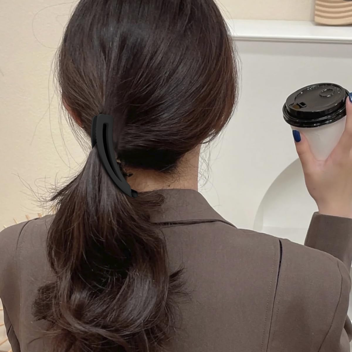 Hapdoo Hair Clips, 6PCS 5.1 Inch Hollow-Out Chain Banana Clips for Thick Hair, Matte Strong Hold Ponytail Bun Holder, Hair Jaw Clips Barrettes Styling Accessories for Women Girls image number 4