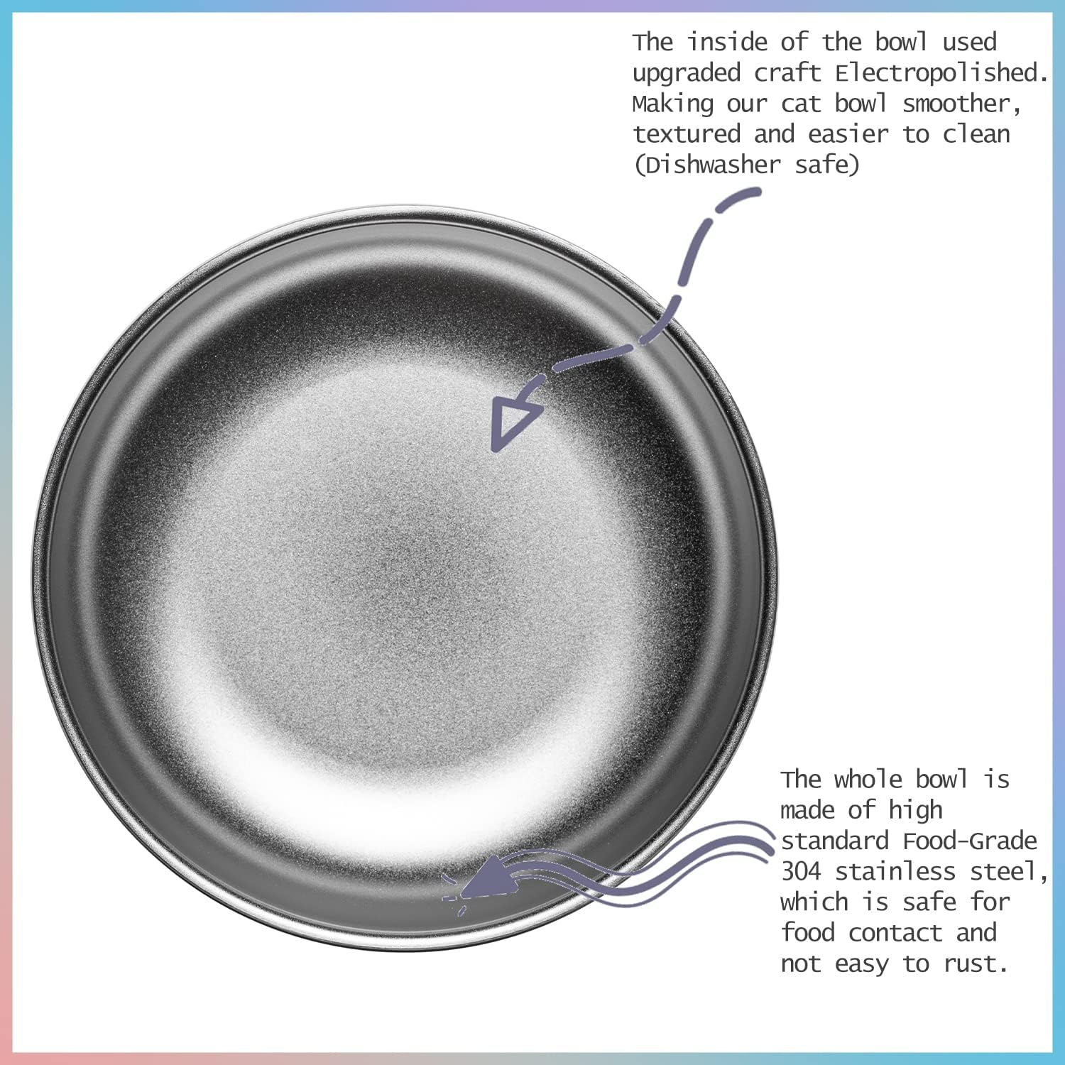 2Pcs Cat Bowl Stainless Steel,Wide Shallow Cat Food Bowl & Cat Water Bowl,Bowl Width 5.9''(15Cm), Whisker-Friendly image number 1
