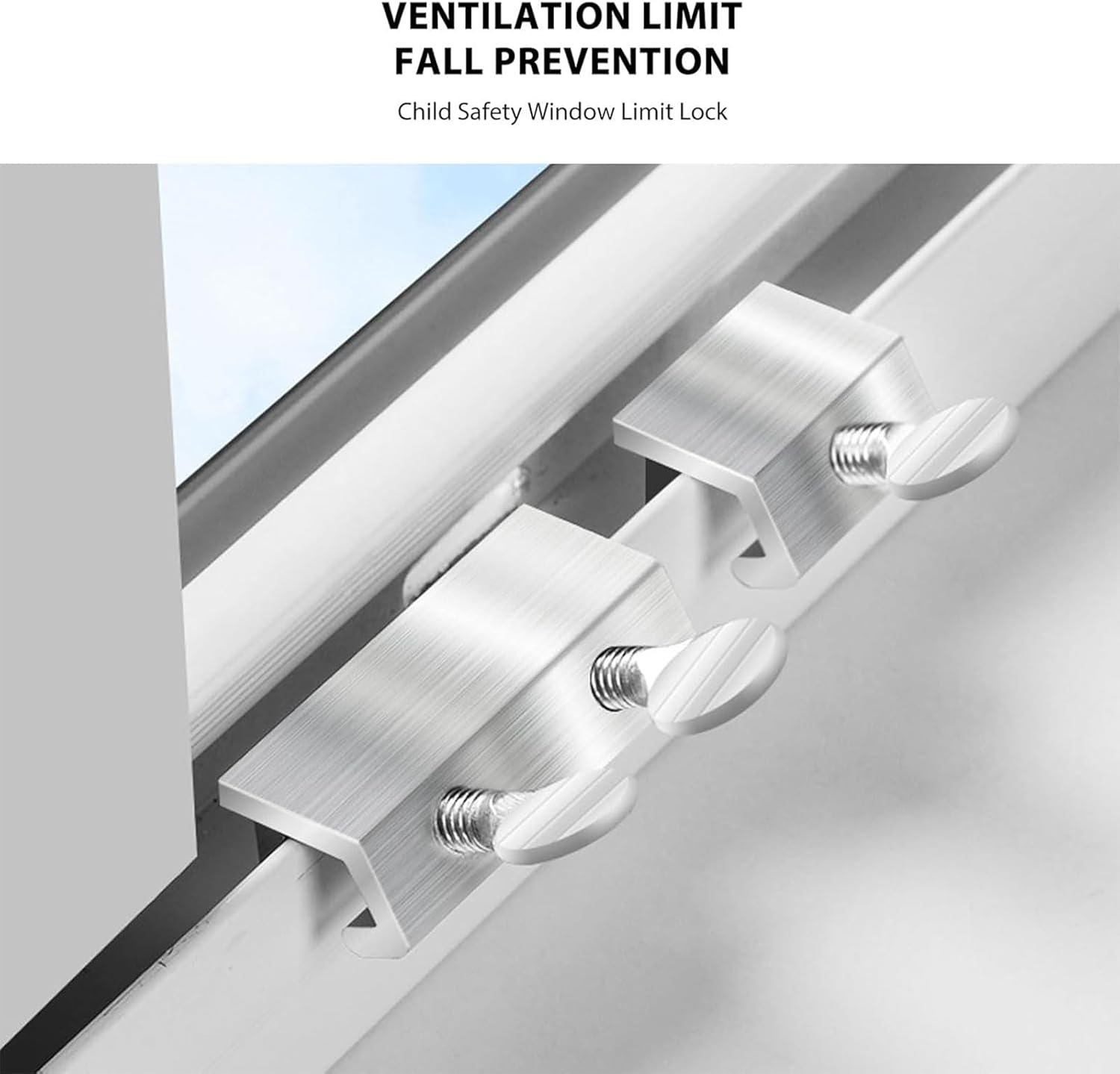 Yeanifeana 10 PCS Single Hole Locks Adjustable Window Safety Locks for Horizontal Sliding Windows, No Drill Easy Install Aluminum Sliding Window Latches image number 4