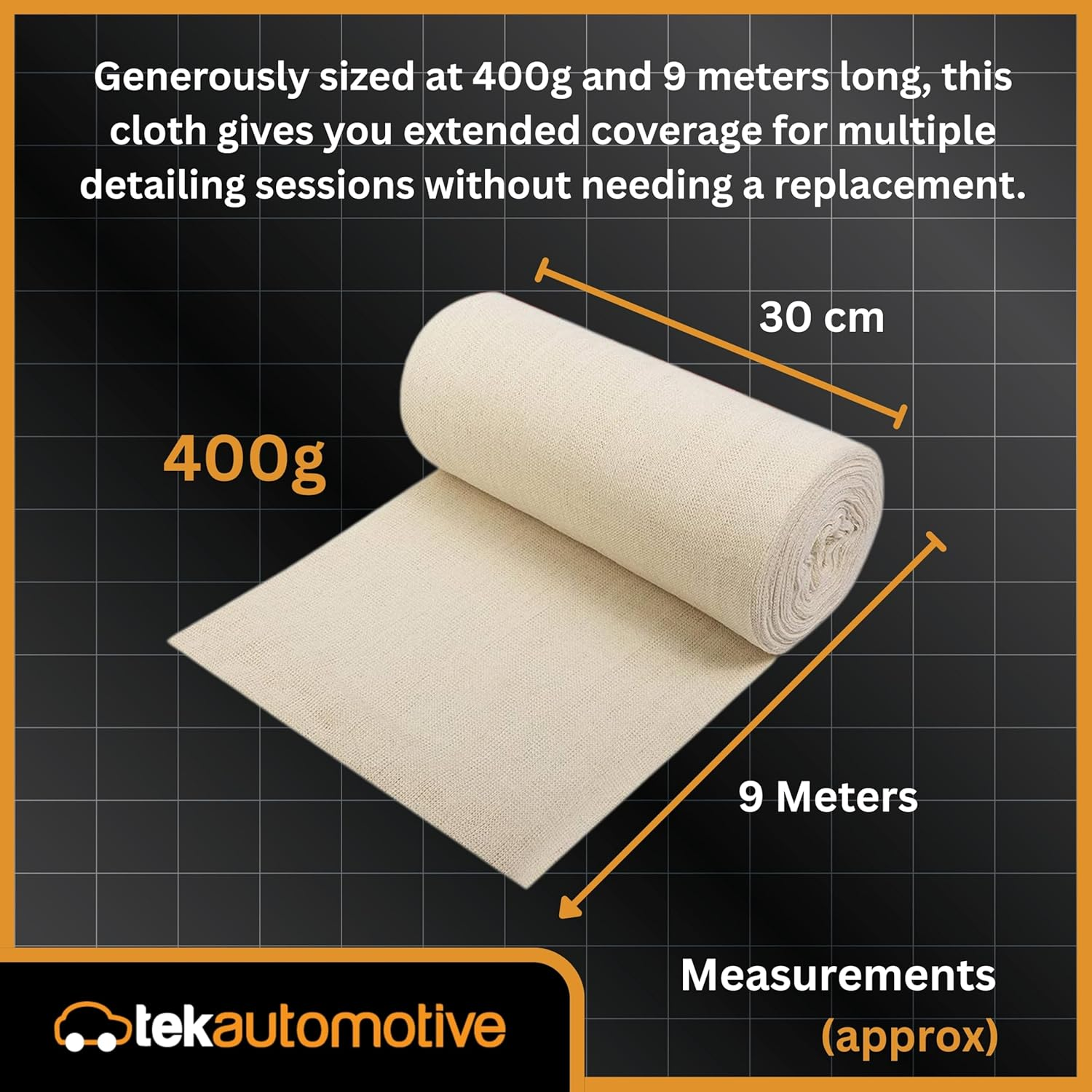 400G Stockinette Roll &ndash; 100% Pure Cotton Car Polishing Cloth, 9M Mutton Cloth Roll &ndash; Ultra-Soft, Lint Free Cloth for Waxing Wood, Buffing & Detailing &ndash; Reusable Polish Rag image number 5