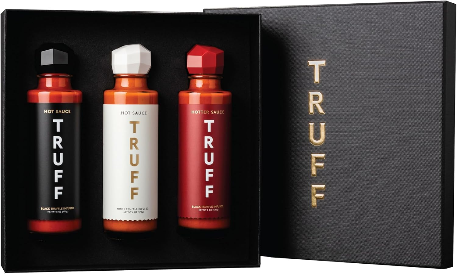 TRUFF Hot Sauce Variety Pack, Gourmet Hot Sauce Set of Original, Hotter and Limited White Edition, Unique Flavor Experiences with Truffle, 3-Bottle Bundle, 3X170G Bottles image number 1