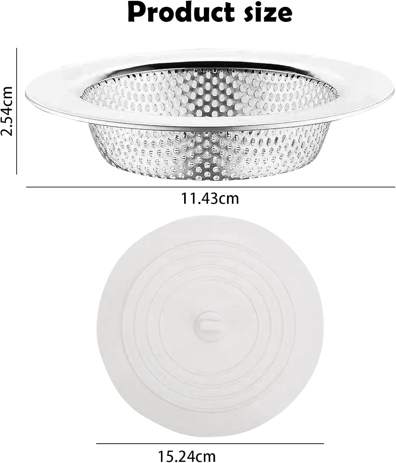 Meikurs Sink Strainer Stopper 4 Pack, Universal Silicone Sink Drain Plug Cover, Drain Water Stopper, 11CM Stainless Steel Sink Drain Strainer, Food Catcher for Kitchen Sink image number 3