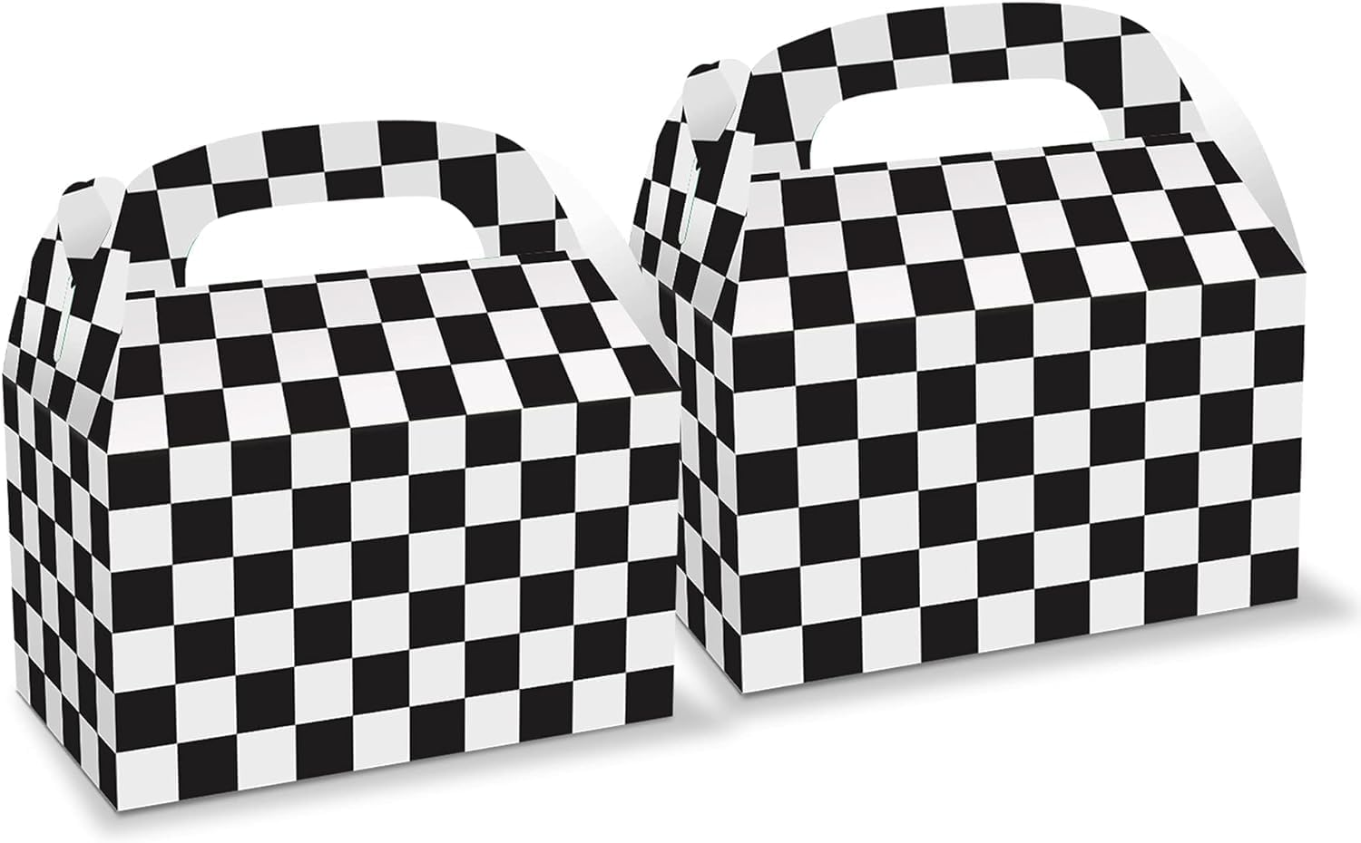 WODJR 12 Pcs Candy Boxes - Racing Car Party Decorations & Gift Boxes - Checkered Gift Boxes & Snack Goodie Bags for Racing Car Party Supplies image number 1