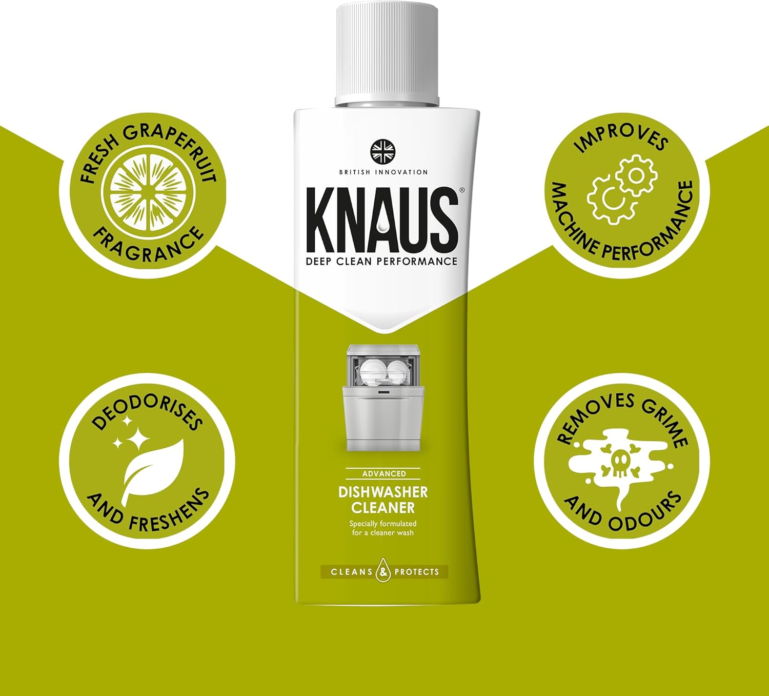 KNAUS Dishwasher Cleaner, 300Ml - High Performance Appliance Cleaner, Removes Grime & Limescale, Deep Cleans to Degrease and Deodorise Your Dishwasher image number 2