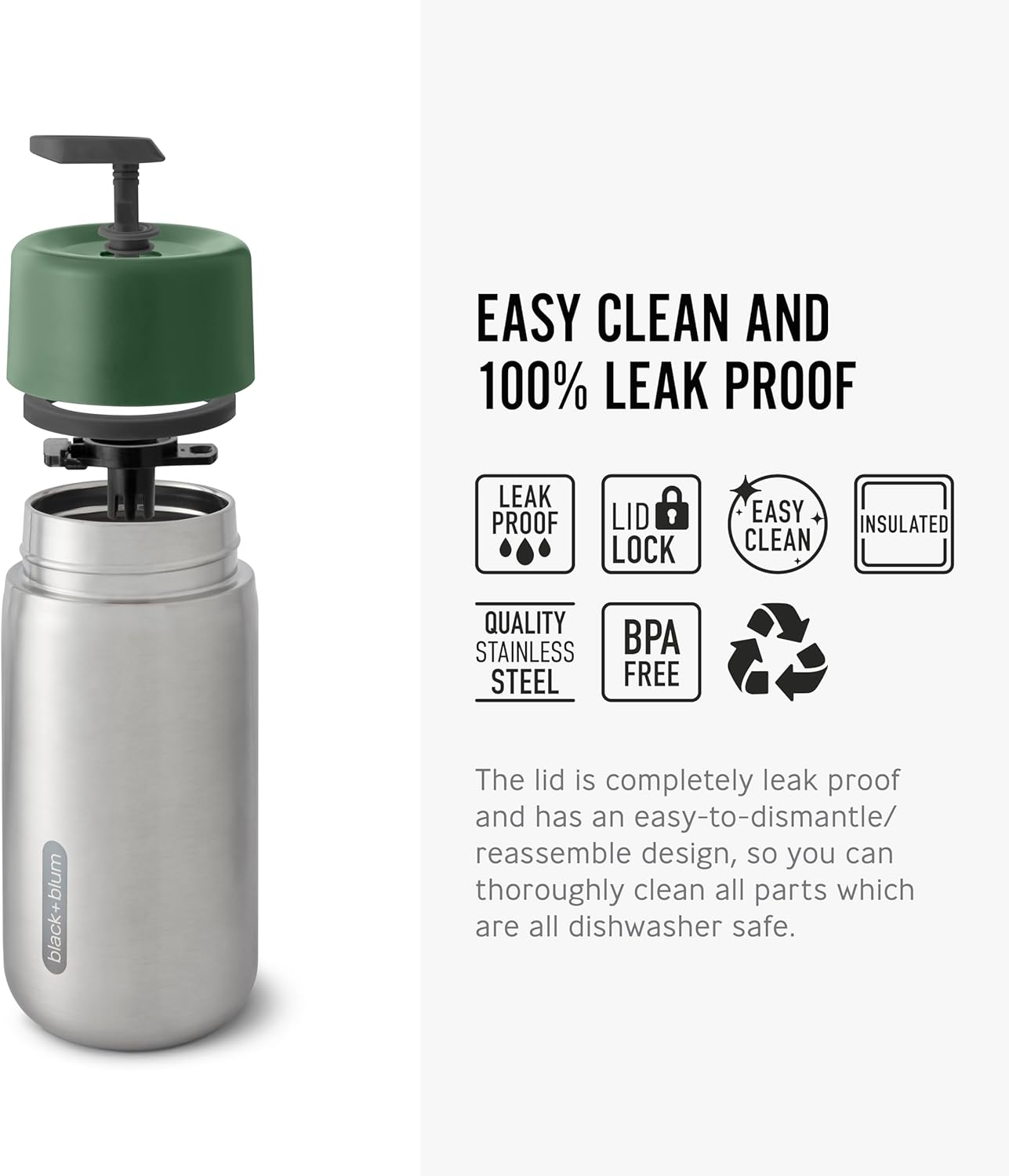 BLACK + BLUM Insulated Travel Cup, Olive, 340 Ml Capacity image number 2