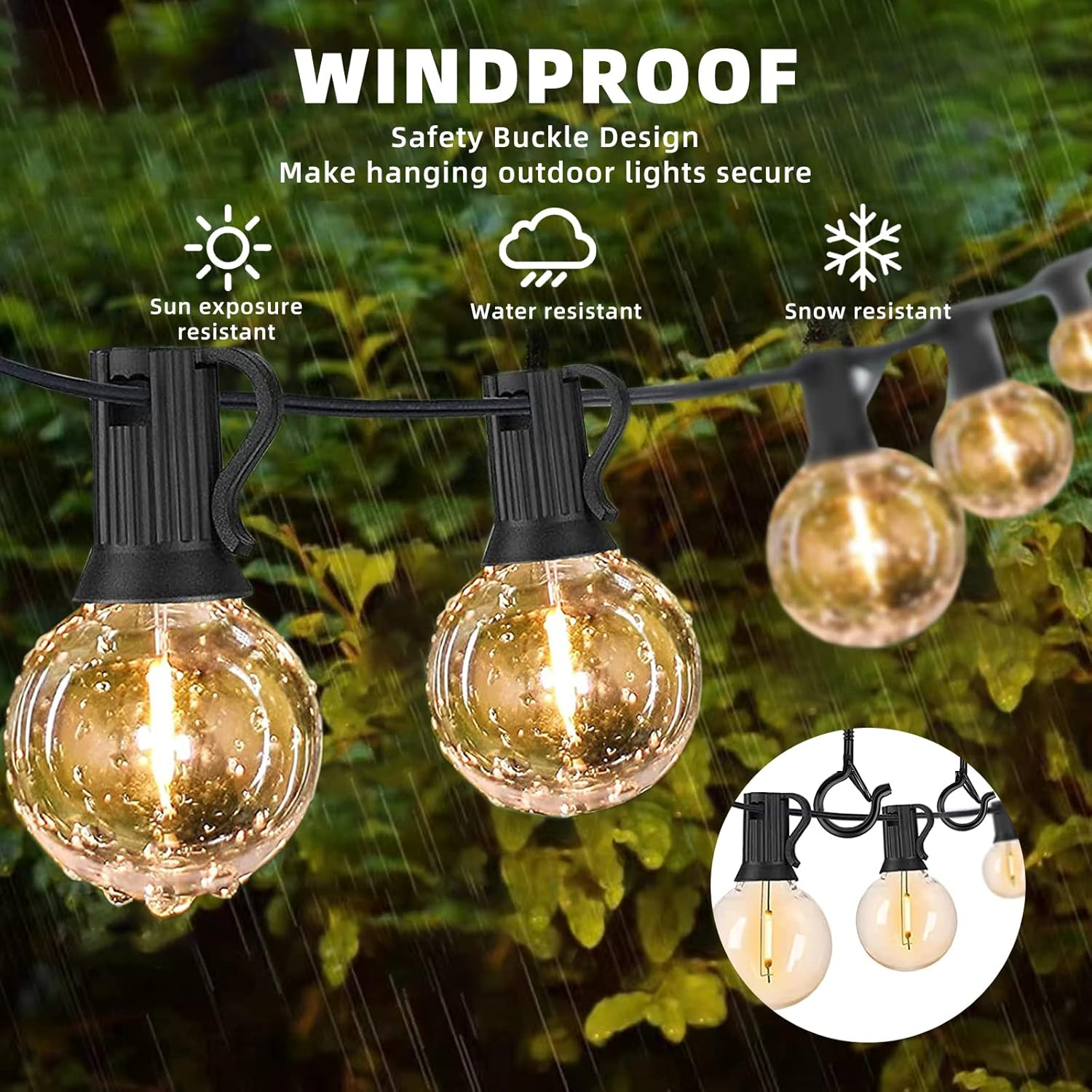 Esteopt Screw-In Hooks, Q-Hanger Hooks, Screw Hooks for Outdoor String Lights Plants, Birdcage, Feeders, Christmas Decor, Mounted on Ceiling or Wall (Black-8Pcs) image number 1