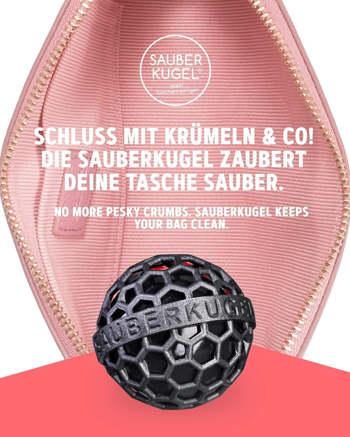 Sauberkugel - the Clean Ball - the Clever Way of Cleaning Purses, Bags, Backpacks and School Bags image number 5