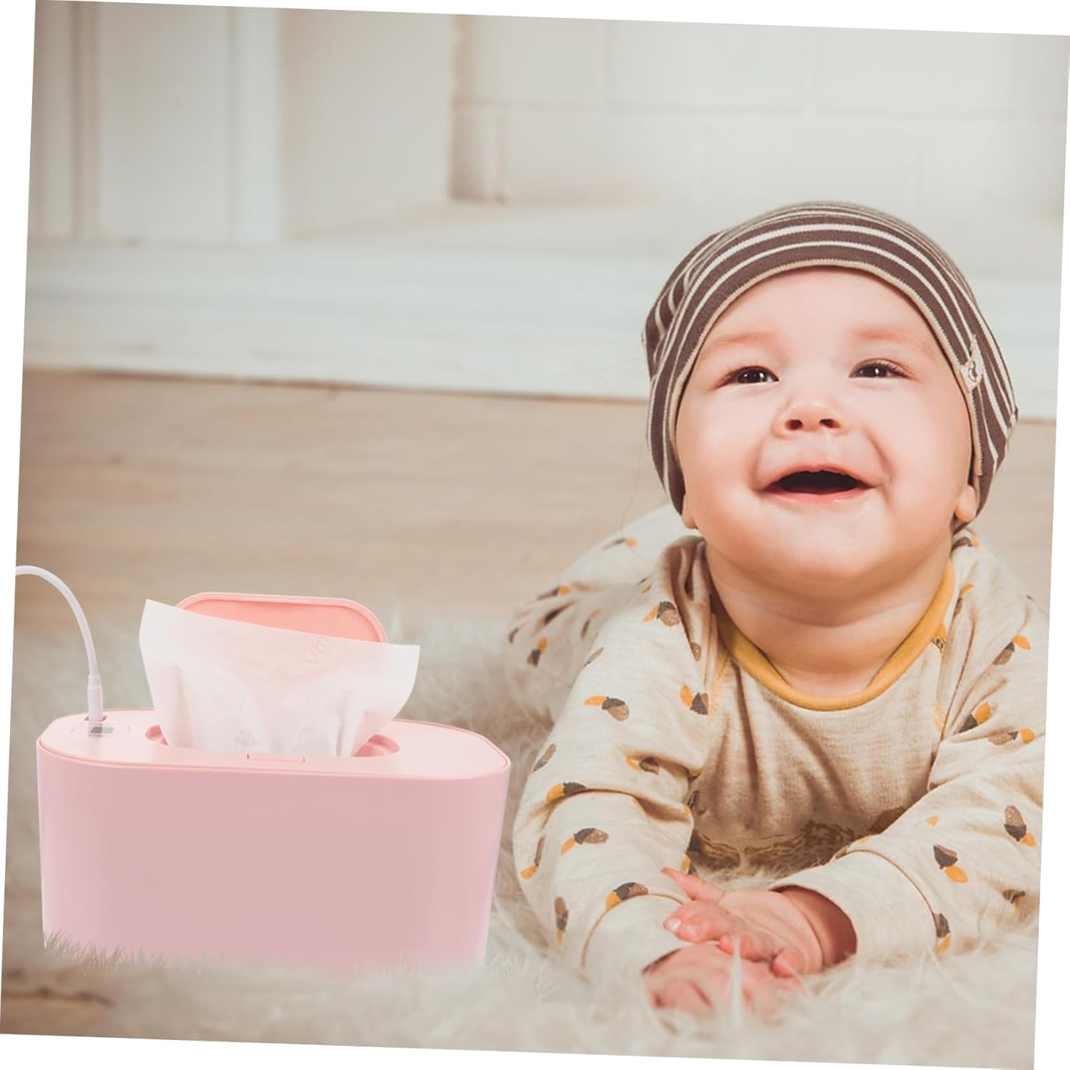 Wipe Warmer Constant Temperature Wet Tissue Box Heater for Diaper Wipe Warmer for Skin Care image number 2