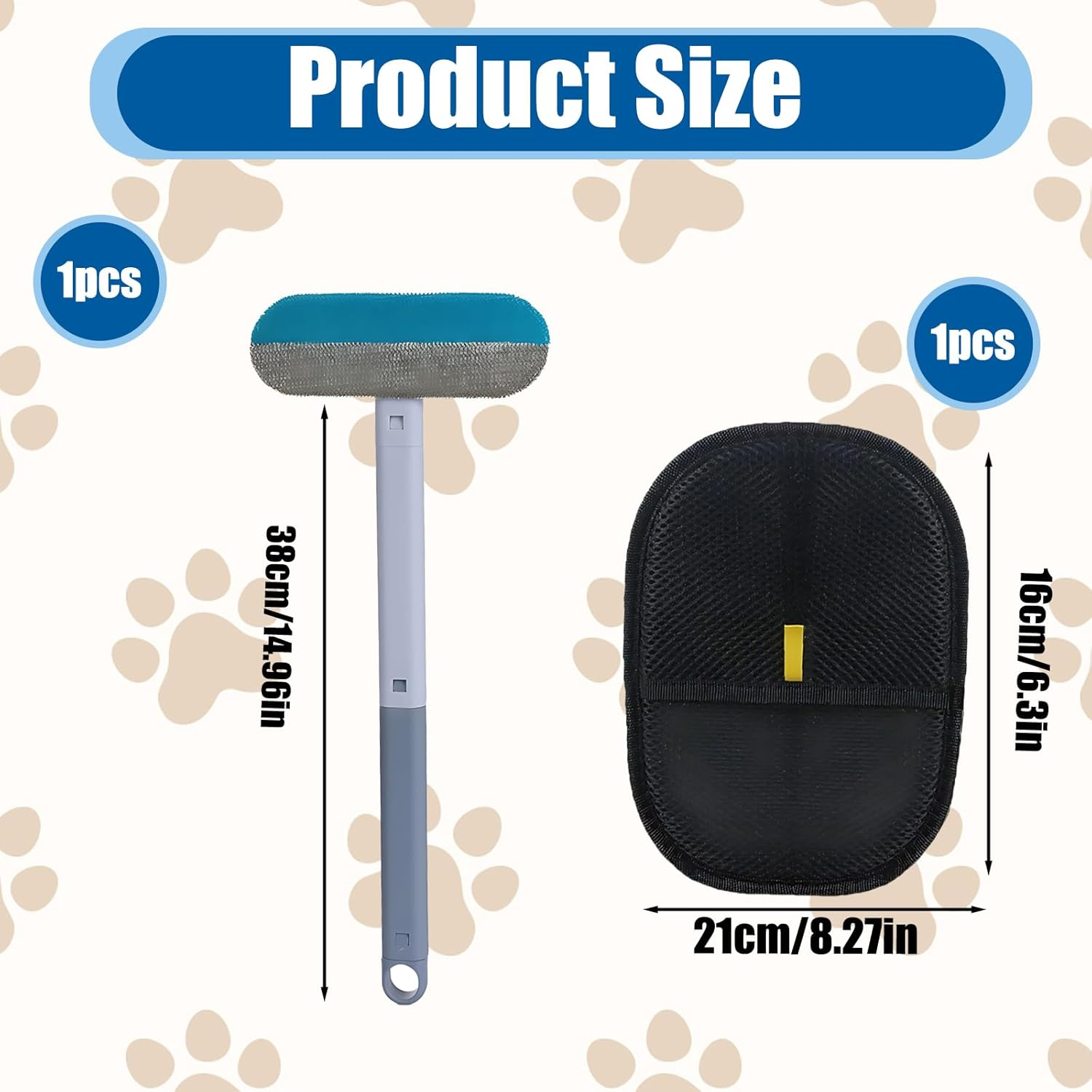 2PCS Pet Hair Remover Glove, Electrostatic Pet Hair Removal Glove for Furniture and Car Seats, 2-In-1 Pet Grooming and Cleaning Gloves, Dog Hair Remover Gloves with Deshedding Brush image number 3