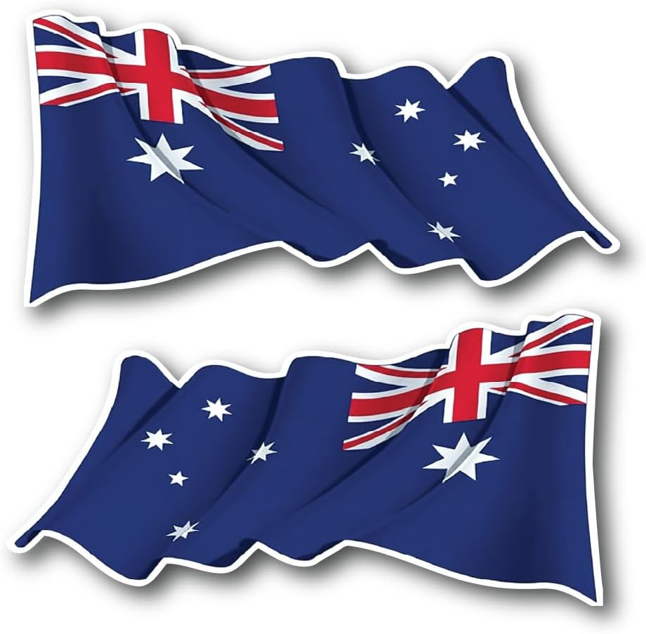 A Pair of Australian Flag Car Stickers &ndash; 30Cm X 15Cm Each Waving Flag Decal | Weatherproof 5-Year Outdoor Vinyl | Bubble-Free Application | Aussie Pride for Cars, Windows, Toolboxes, Laptops image number 6