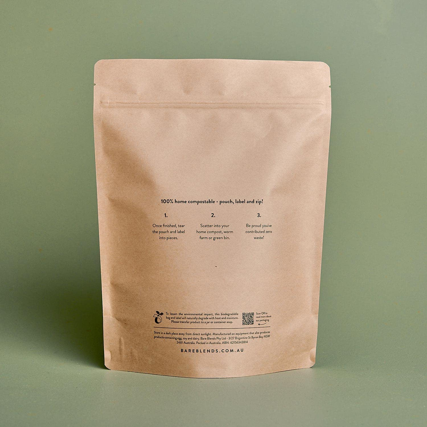 Bare Blends Cacao & Cinnamon Plant Protein | Vegan Protein Powder | Certified Organic | Gluten Free (750G) image number 3