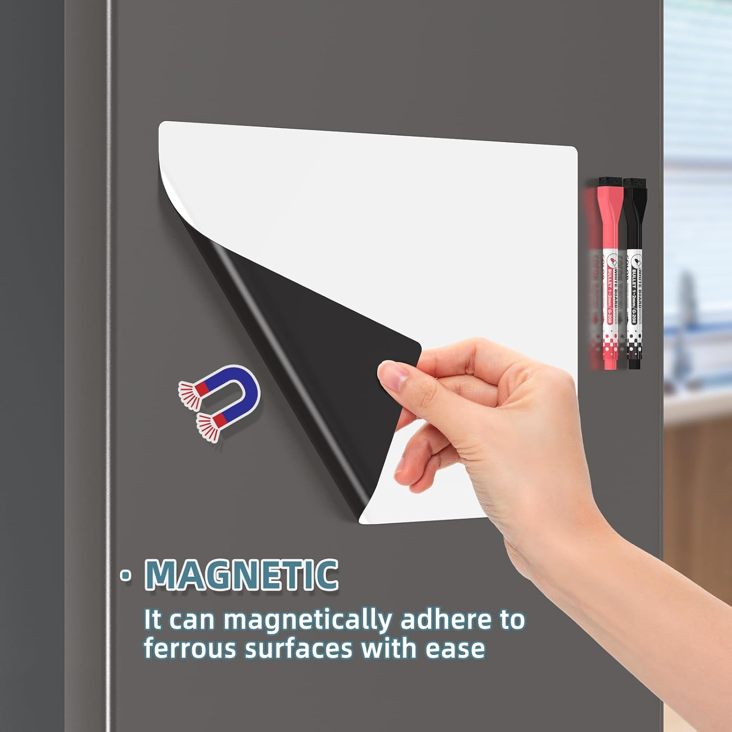 3Pcs Magnetic Whiteboard for Fridge 14"X11", Magnetic Dry Erase Board for Fridge, Fridge Whiteboard Reuasble & Erasable Refrigerator Whiteboard for Refrigerator for Home, Kitchen Organizer and Planner image number 5