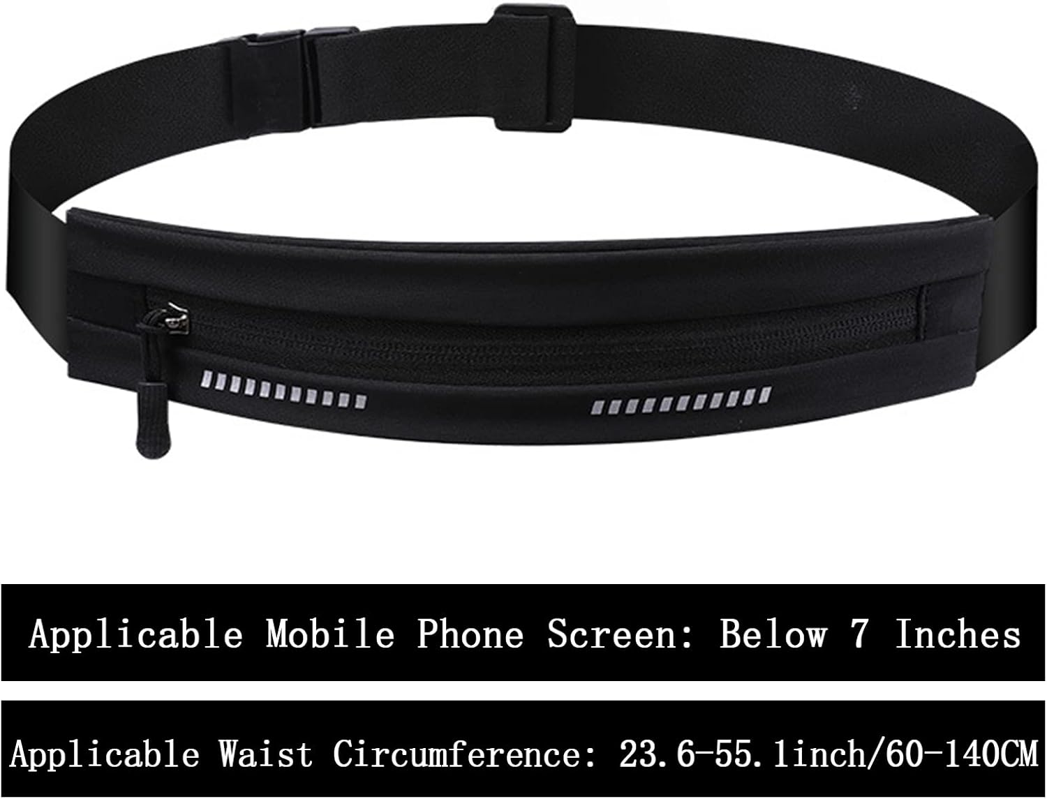 Slim Running Belt Fanny Pack, Exercise Waist Pack for Women and Men, Runners Fanny Pack Phone Holder, Waist Belt for Workout Jogging Hiking Cycling, Money Belt Running Gear Accessories (Black) image number 5