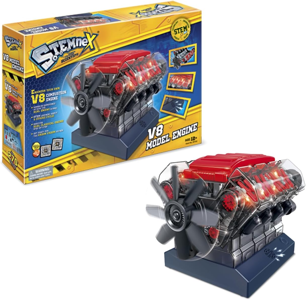 Kenisy V8 Model Engine, Educational Creativity Science Experiments, DIY STEM Learning Project Toy for Kids and Teens, Engineer Your Own Combustion Engine and 4-Stroke Cycle with 270+ Mechanical Parts image number 2