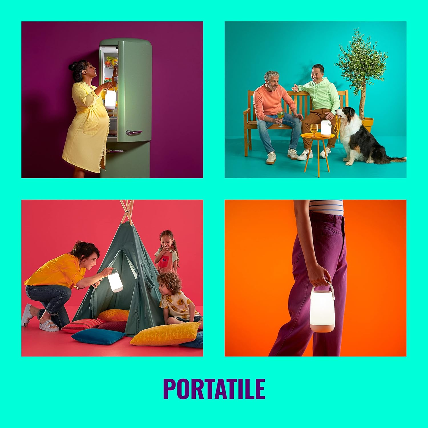 Wiz Tunable White and Colour Mobile Table Lamp, Portable LED Light with 16 Million Colours or Warm to Cool White Dimmable Light, Smart Light Control via Wifi by Voice/App, White image number 1