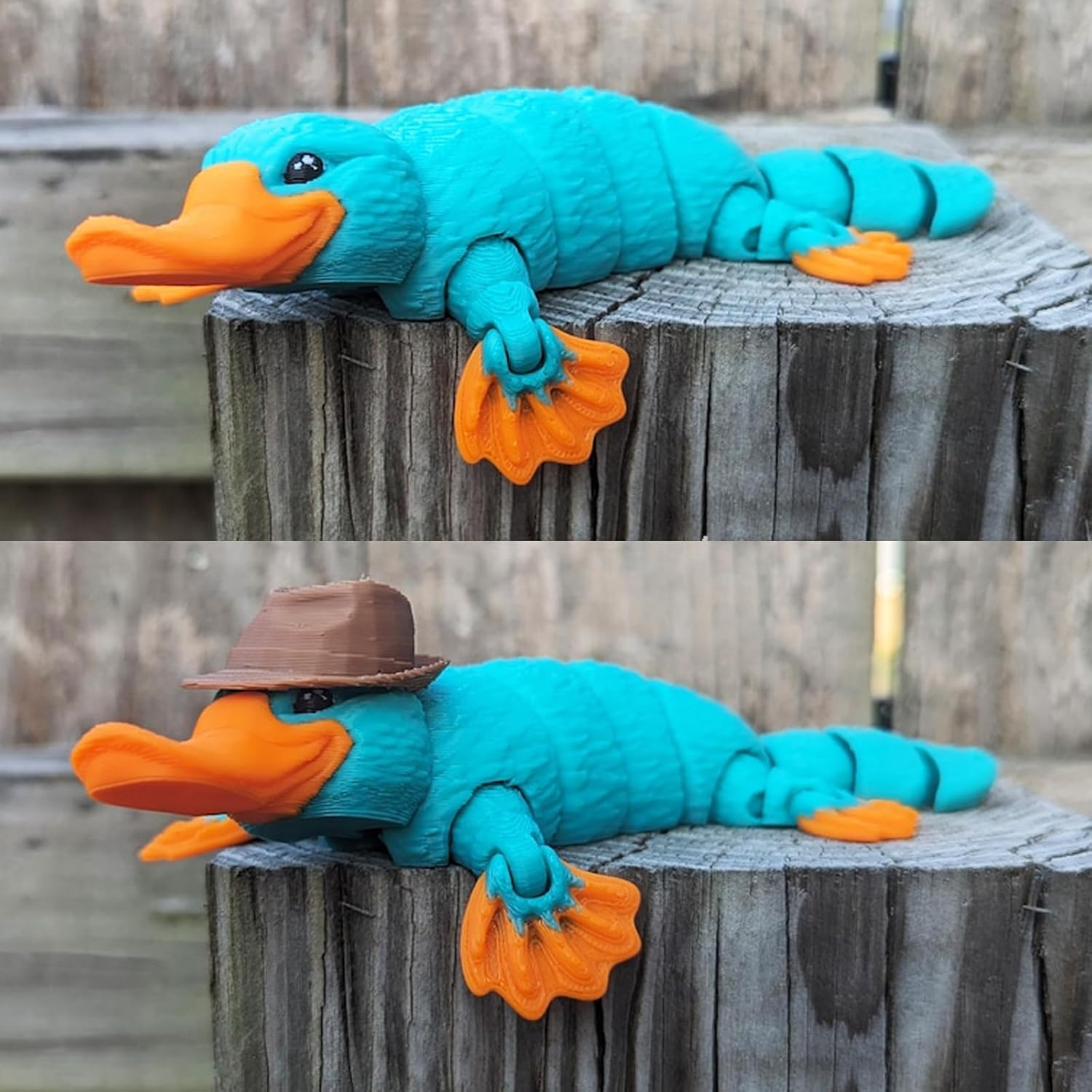 3D Printed Articulated Platypus Fidget Toys,3D Printed Dynamic Animals Toy, Large Full Articulated Flexible Crystal Platypus Toys,Adults Fidget Toys for Autism Adhd,Home Office Decor (Small-6Inch)