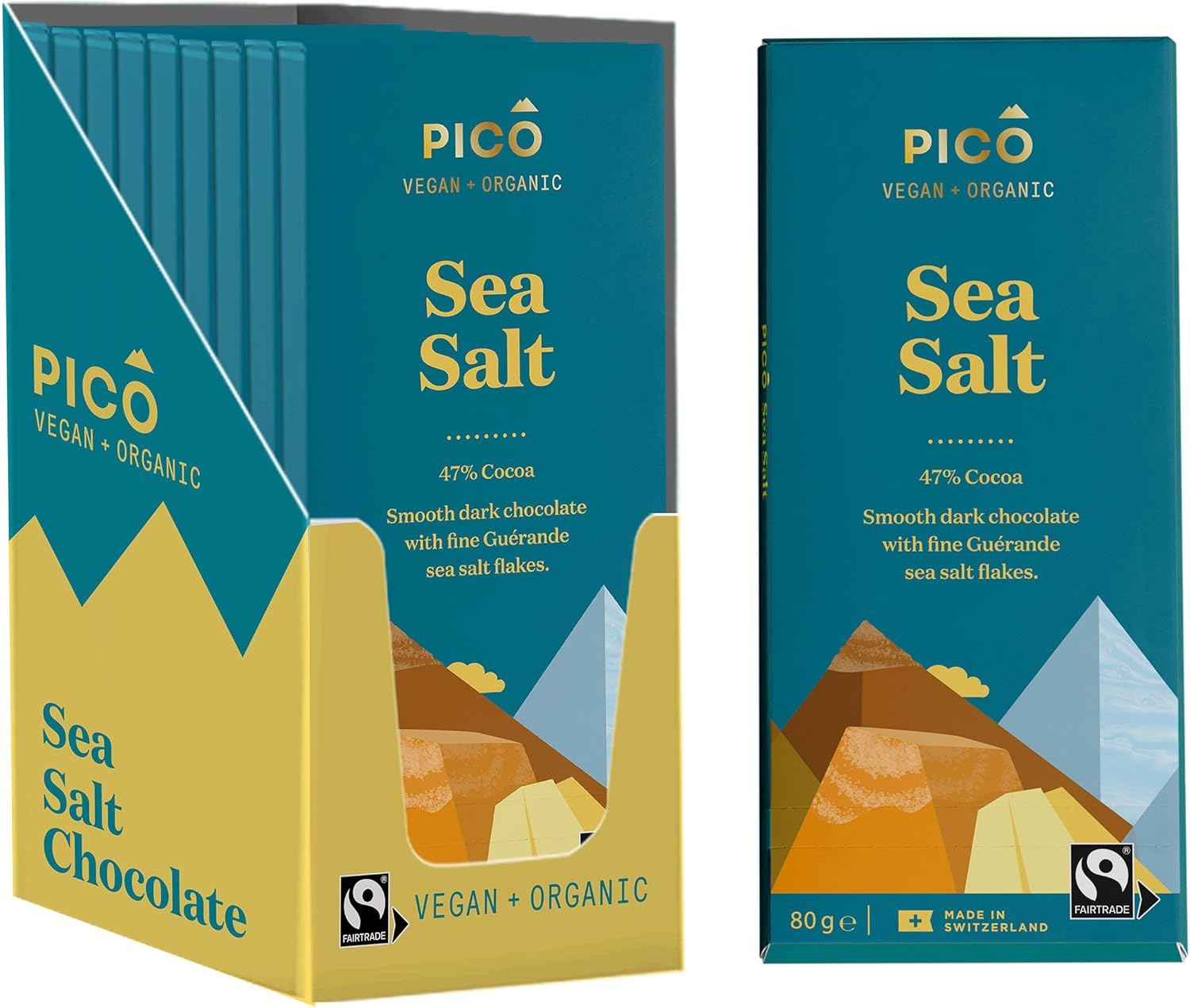 Pico Chocolate, Organic Hazelnut Milk - 10 Pack X 80G Blocks image number 1