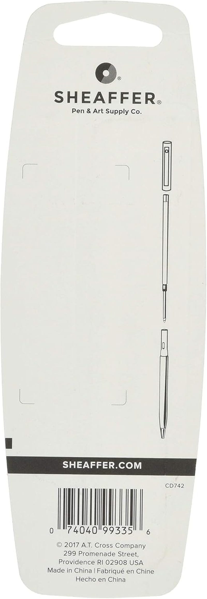 Sheaffer K Ballpoint Refill, Black Ink, Medium Point, Single Blister Card (99335) - 1 Count (Pack Of 1), Blue Medium image number 2