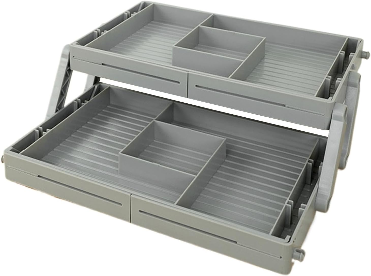 Expandable Drawer Organizer, Nightstand Vanity Desk Jewelry Cosmetic Divider, Foldable Makeup Desk Storage Holder, Space-Saving Solution, Sturdy ABS Material image number 5