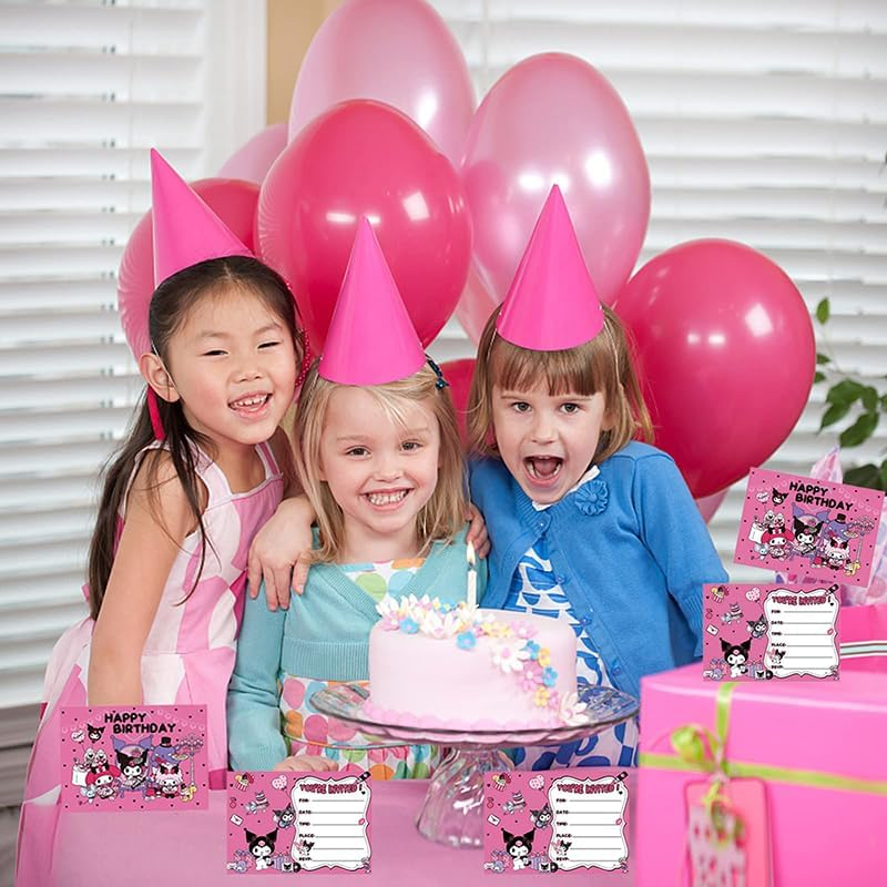 Kuromi Children'S Birthday Invitation Cards Kuromi Birthday Invitations Kuromi Invitations Birthday Invitation Cards School Sanrio Birthday Card Kuromi Invitation Cards image number 5