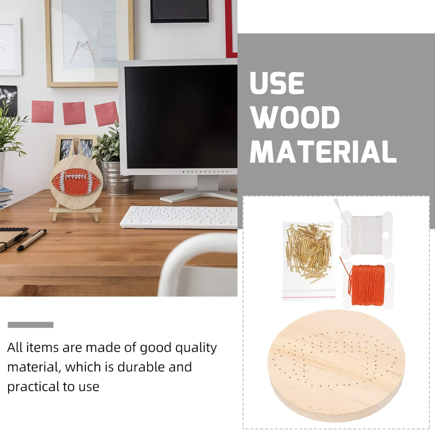 MAGICLULU Nail String Drawing Kit Craft Natural Jute Twine String Handmade Supply image number 6