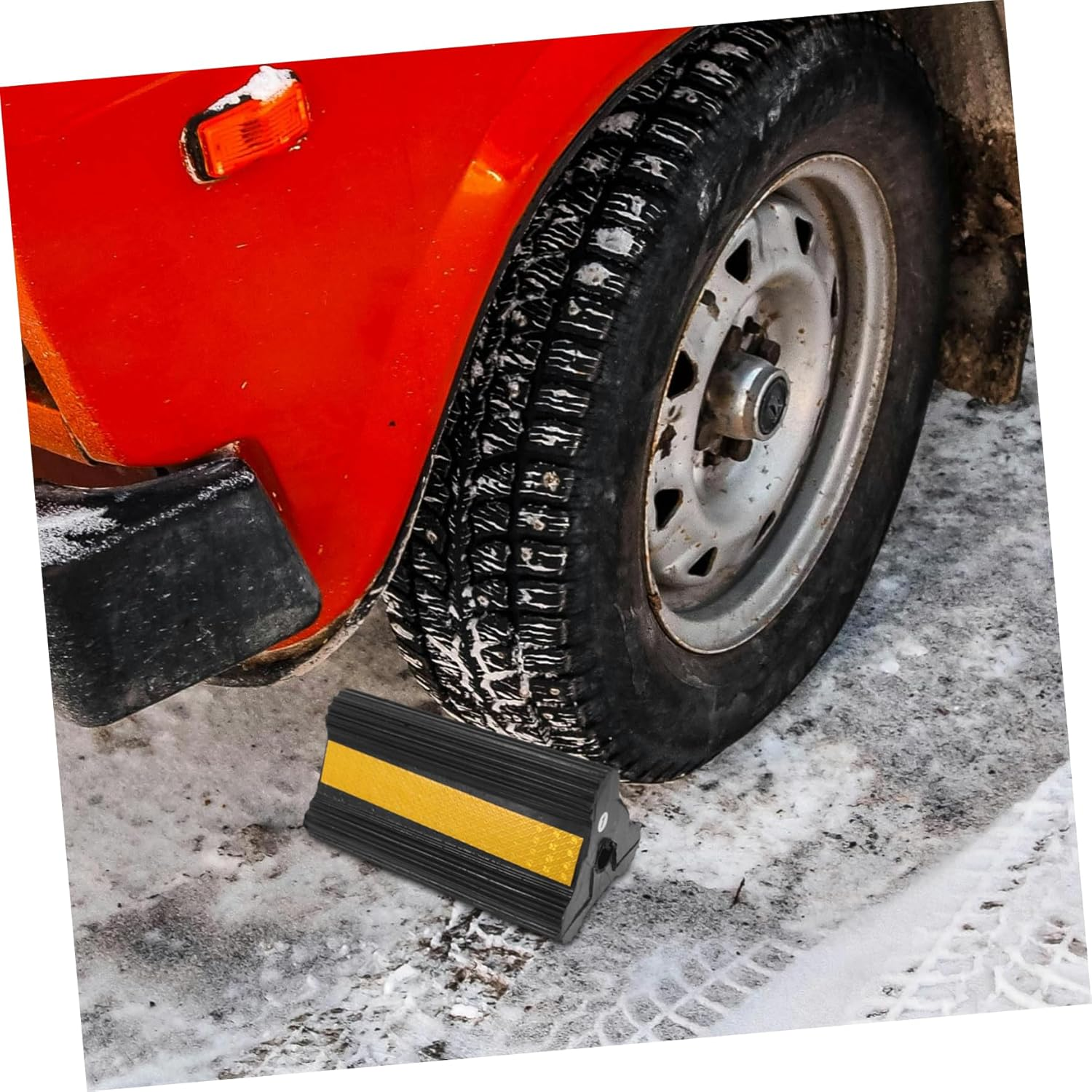 ORFOFE Rubber Wheel Stoppers Handle for Cars Trucks Non-Slip Tire Chocks for Trailer Wheel Chocks image number 6