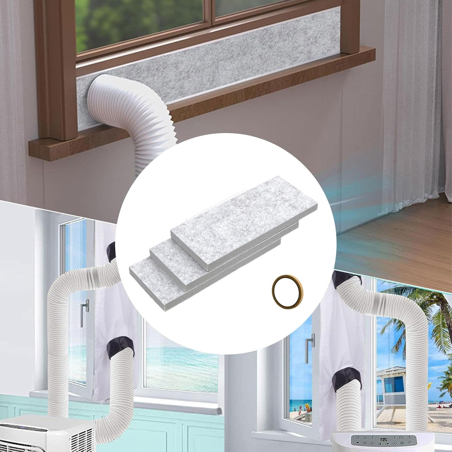 Pack of 3 Air Conditioner Insulation Panels Home Improvement Foam Blocks Thick Insulated Foam Panels for Window Sealing Kit image number 3