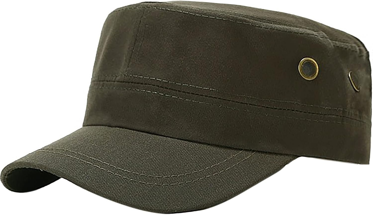 XYIYI Unisex Cotton Basic Cadet Army Cap Everyday Military Style Hat - Army Green image number 4