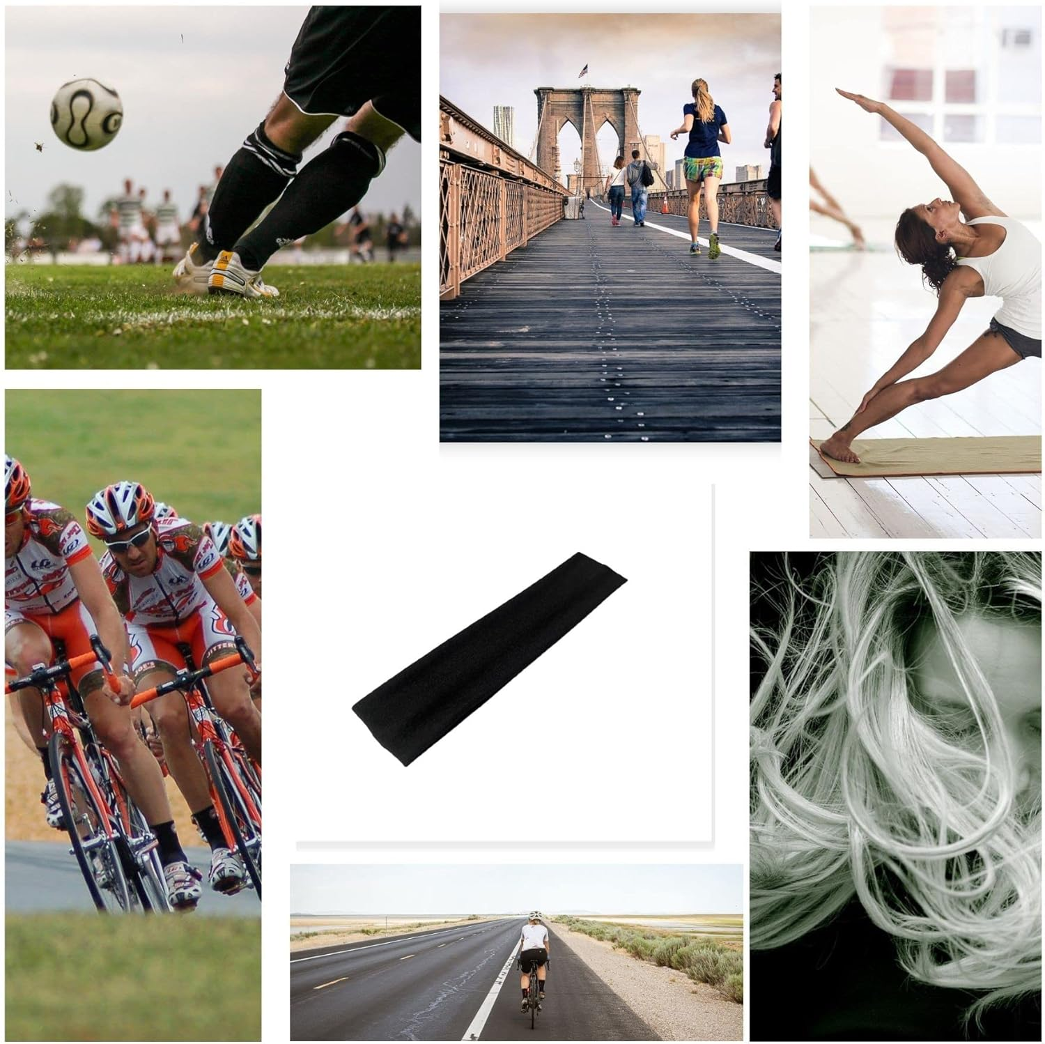 WESTEND CHOICE 5Cm Wide Headbands 2 Pack Plain Stretchy Kylie Head Band Bandeau Unisex Headbands for Women & Men Soft Hair Band Gym Exercise Yoga Headband (Black) image number 5