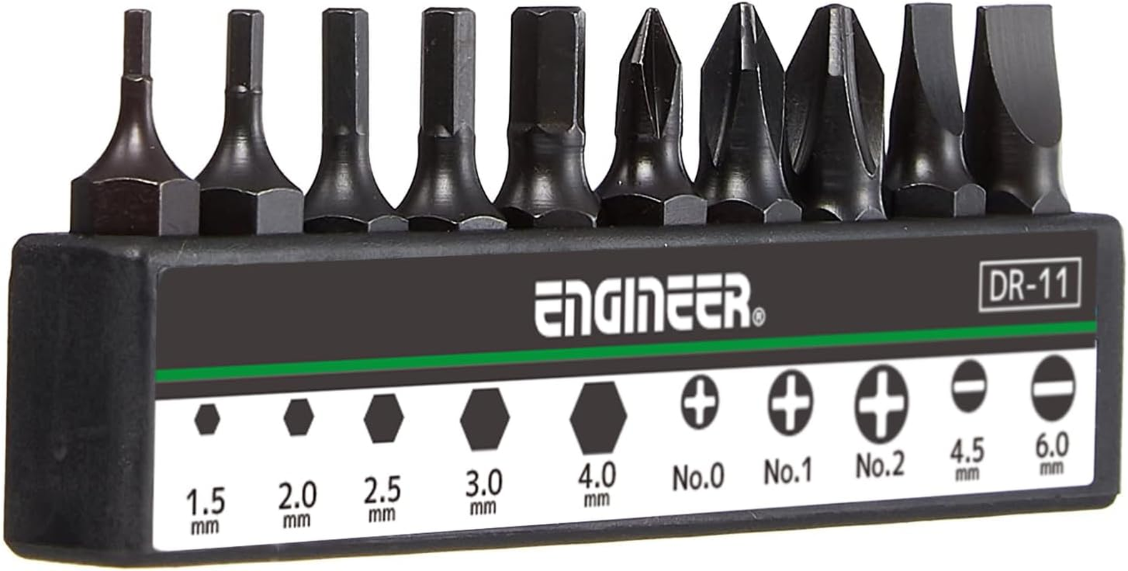 ENGINEER DR-07 Engineer Twin Wrench Screwdriver Set, 10 Bits image number 2
