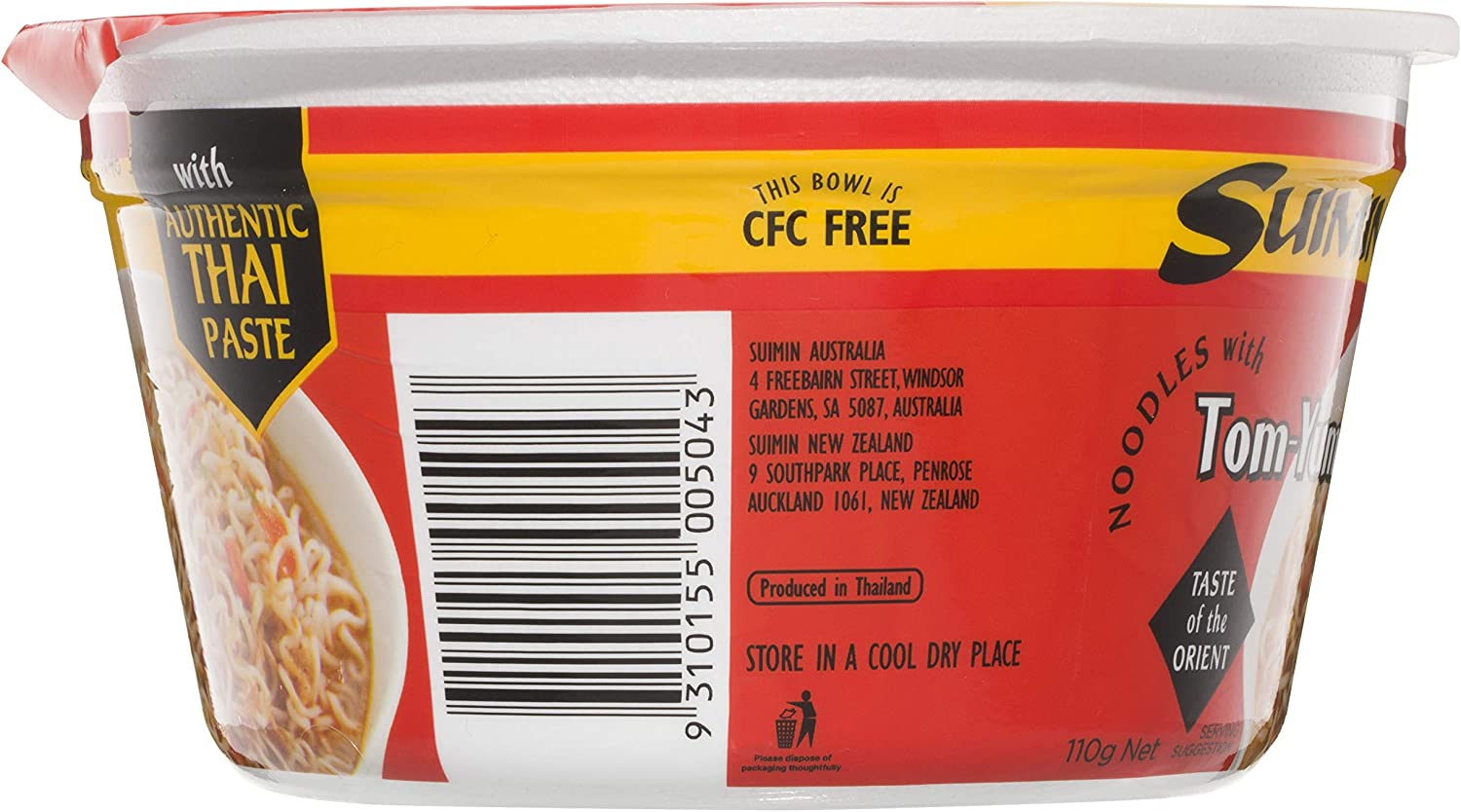 Suimin Suimin Noodle Bowl, 110 G, Tom-Yum image number 2