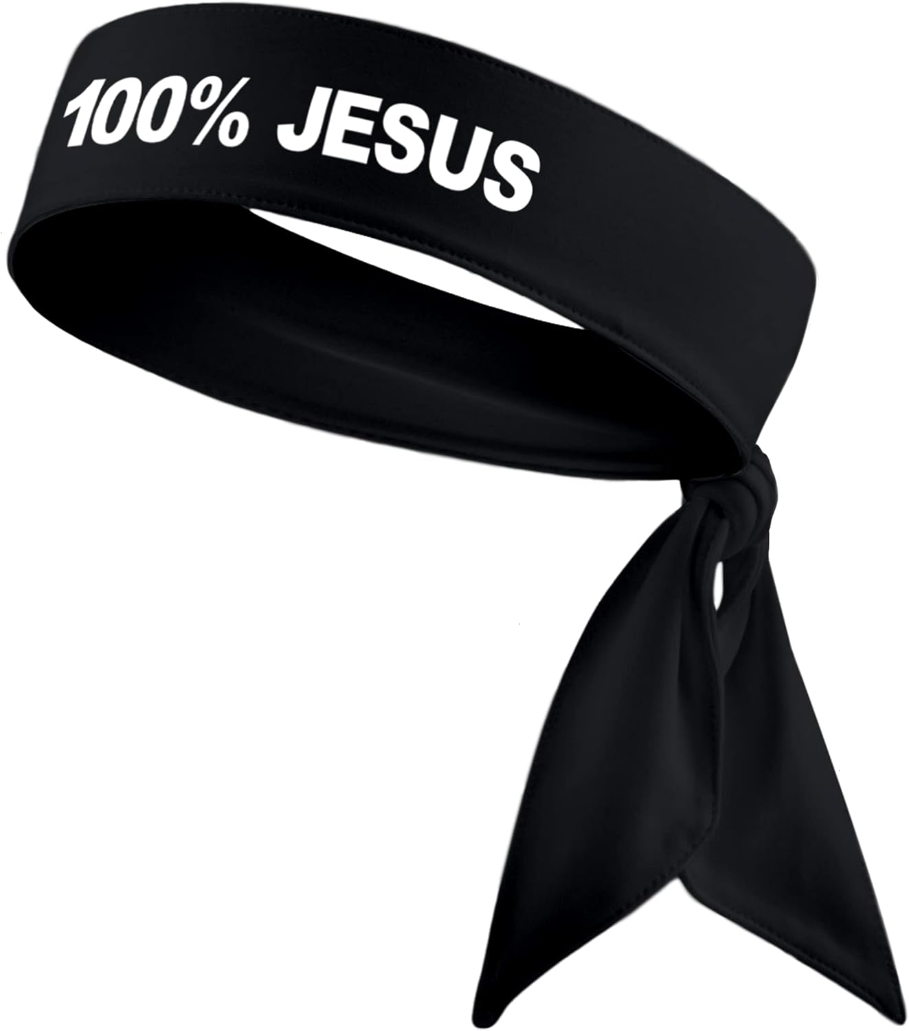 100% Jesus Sports Head Tie Headband Soccer F&uacute;tbol Football White Black Athletics Fitness Stretch Sweatband Ninja Tie Bandana