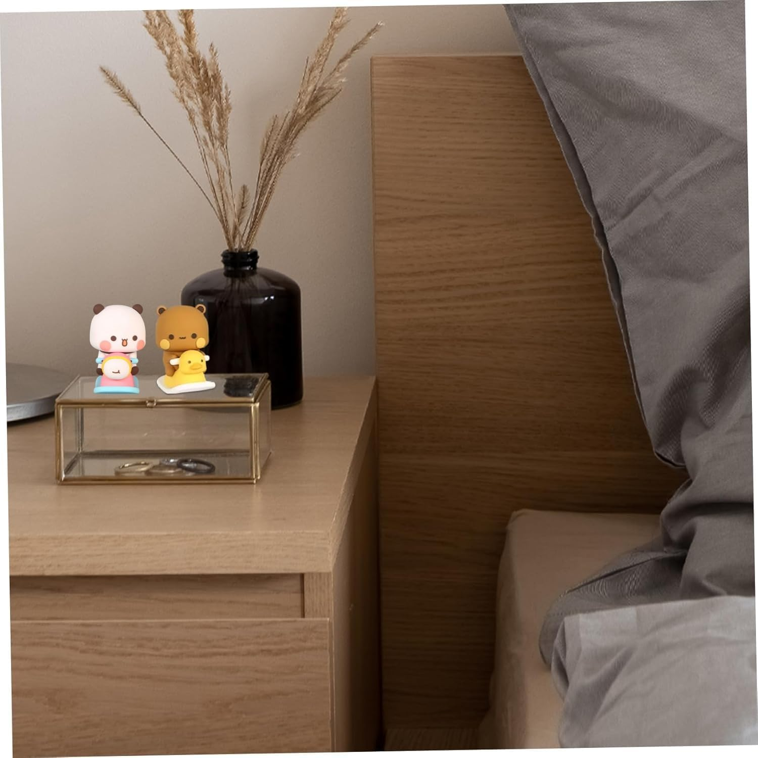 WADY 2Pcs Bubu and Dudu Bears Car Dashboard Decorations, Cute Panda Bear Figure Statue for Desk & Tabletop, Cartoon Animal Ornament Home & Office Decor image number 3