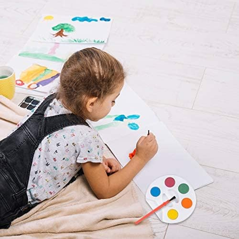 Bedwina Mini Watercolor Kids Paint Set - (Bulk Pack of 24) - 5 Water Color Paints, Palette Tray and Painting Brush, for Art Party Favors, Kids Prizes, and Paint Party Supplies image number 2