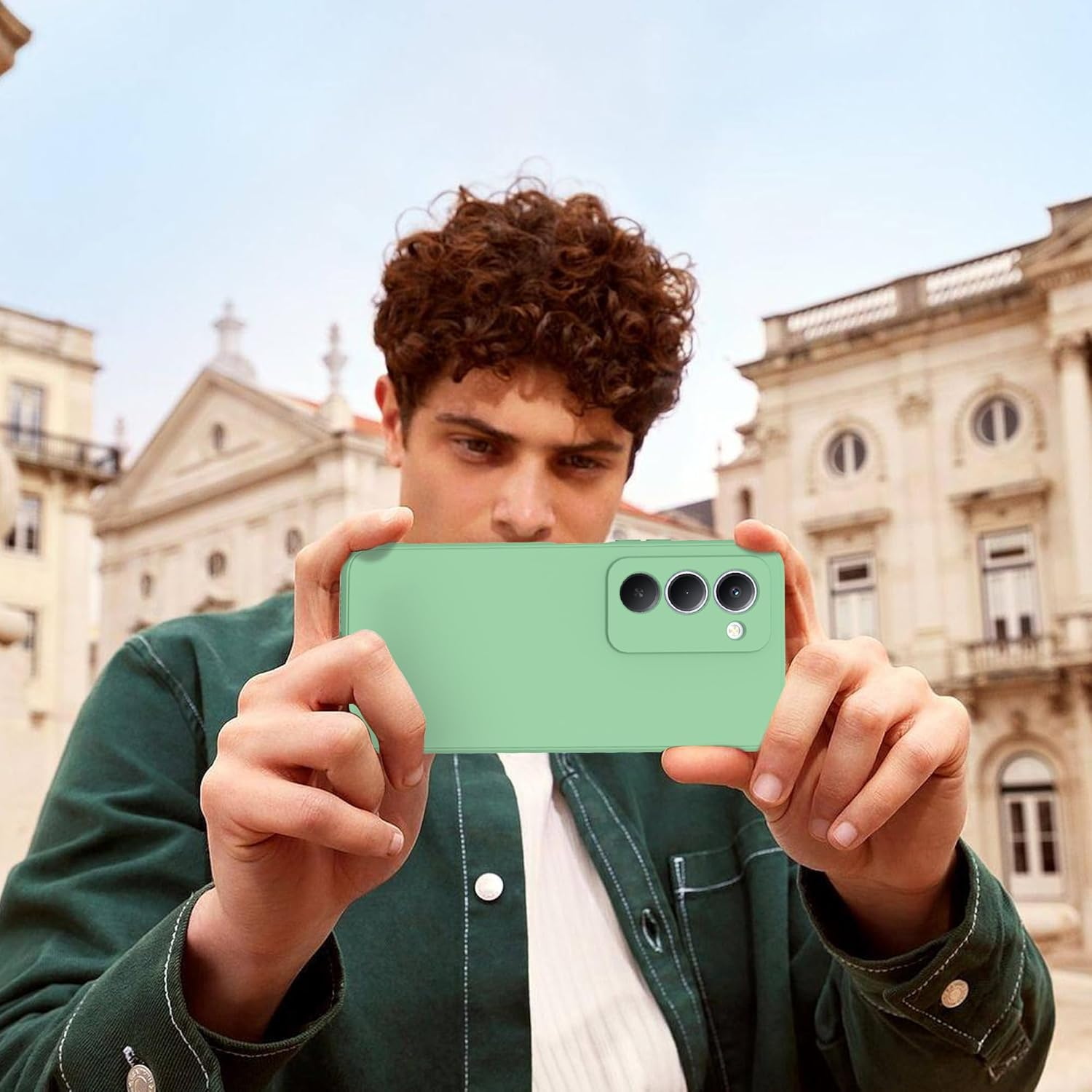 ARRYNN Case for Xiaomi Redmi 15 4G / 5G (6.9 Inch) + Protective Film, Mobile Phone Case Liquid Silicone Soft TPU Shockproof Case Cover Protective Case - Green image number 2