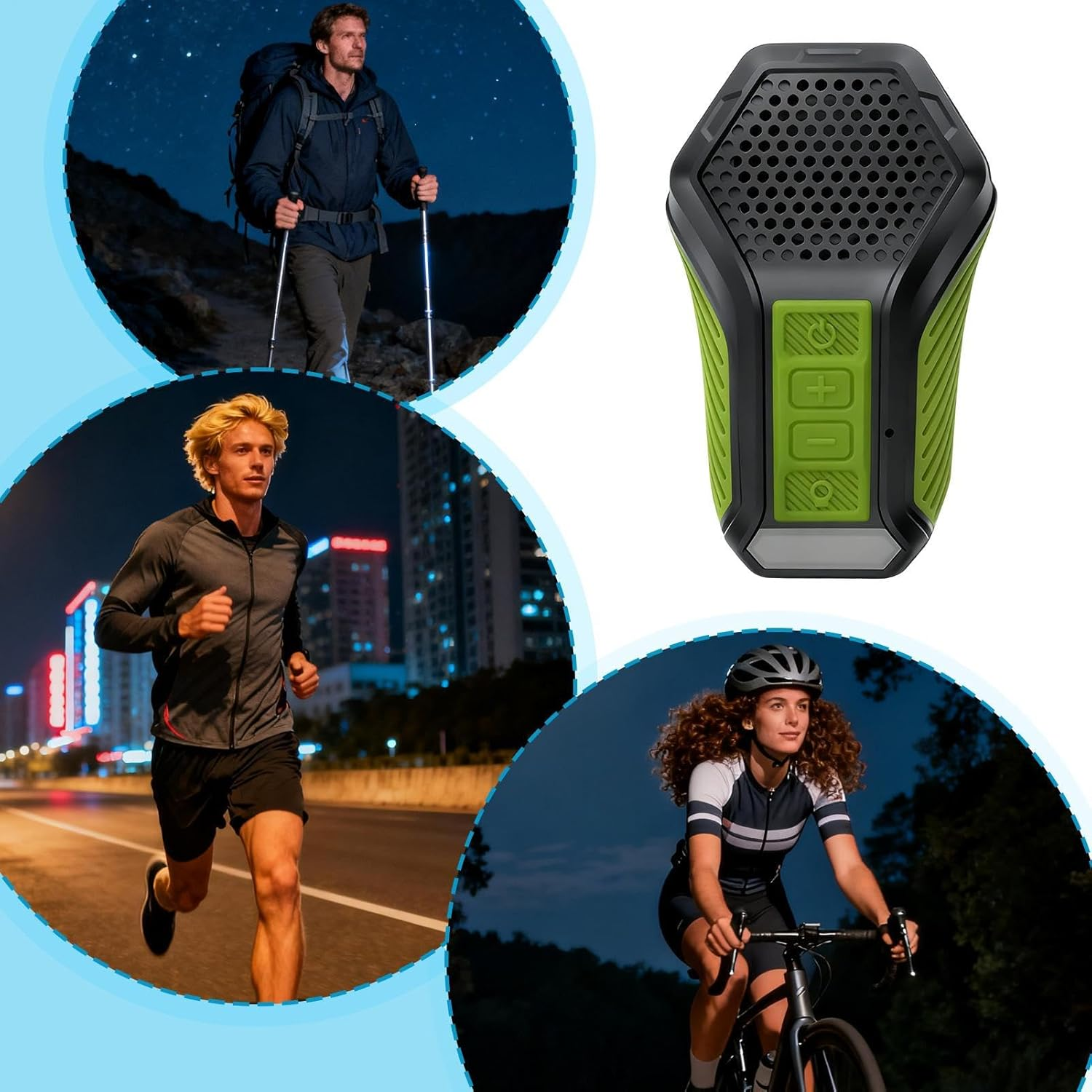 Gvblkq Wearable Speaker Wireless | Music Playing Device with LED Light - Compact Hiking Speaker - for Runners Travelers Running Jogging Gym Hiking Cycling Commuting Traveling Housework Leisure image number 4