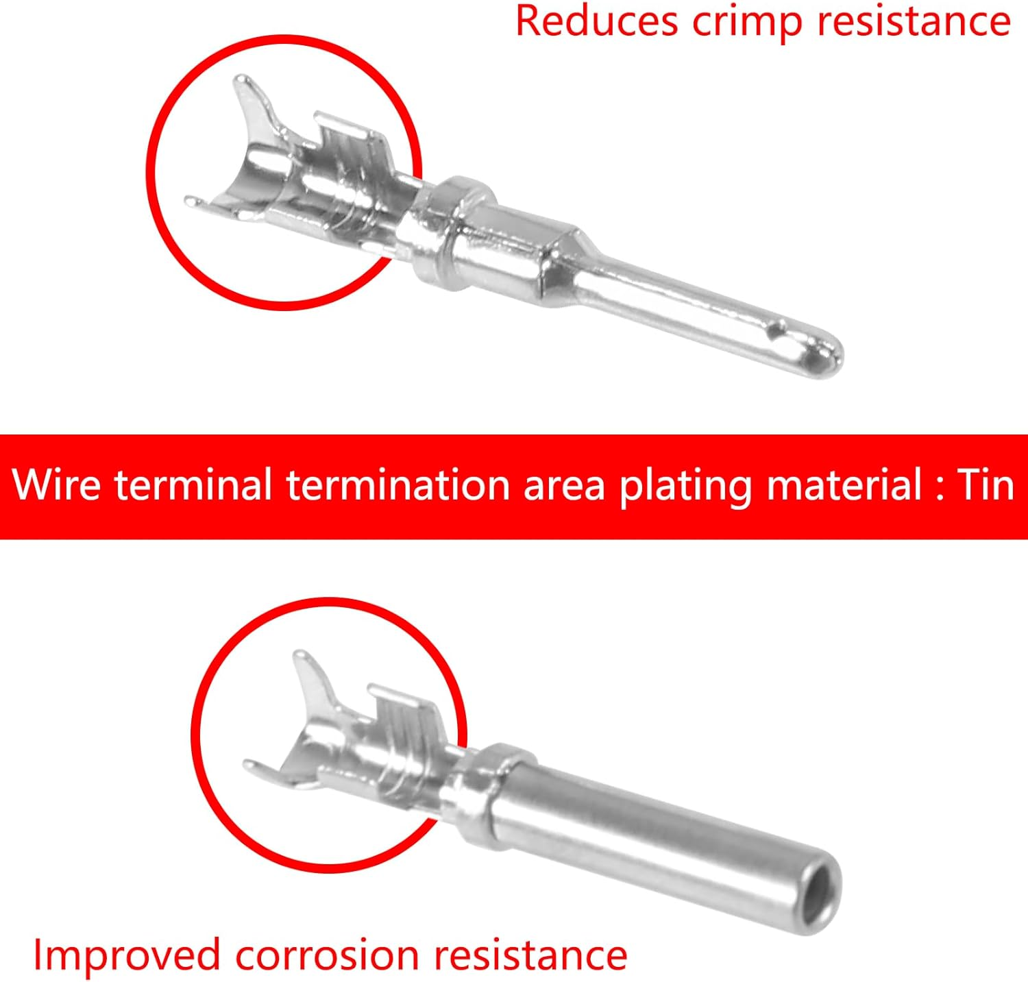 2 Pin Deutsch Connector 10 Kits, DT04-2P Waterproof Connector, 13A 14-18 AWG DT Series Connector, Solid Contacts Deutsch Automotive Connectors Kit for Car, Truck, Marine image number 4