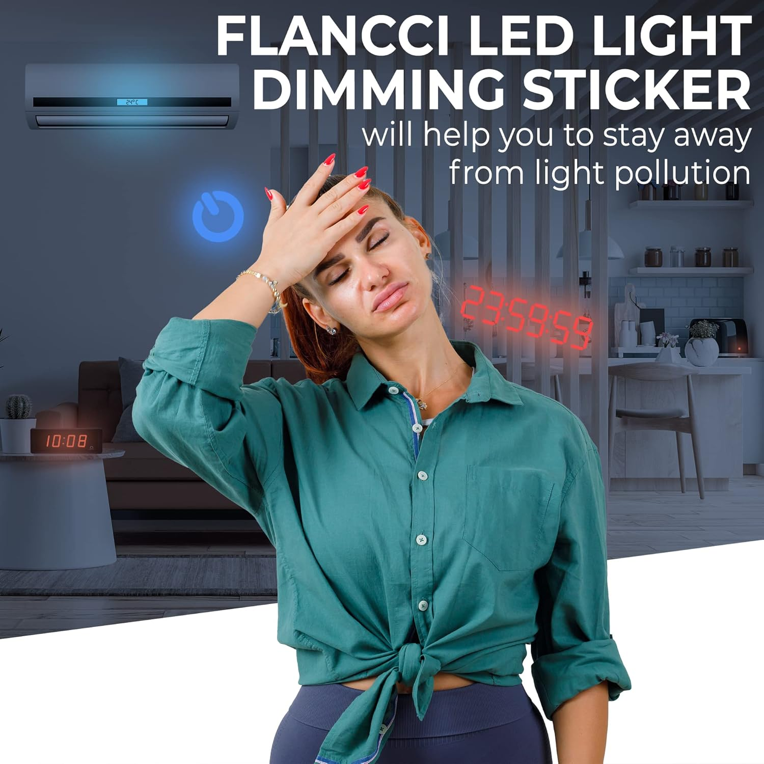 FLANCCI LED Light Blocking Stickers, Light Dimming LED Filters, (2 Sheets) Dimming Sheets for Routers, LED Covers Blackout, Dimming 50% ~ 80% of LED Lights (4 Sheets 80%) image number 5