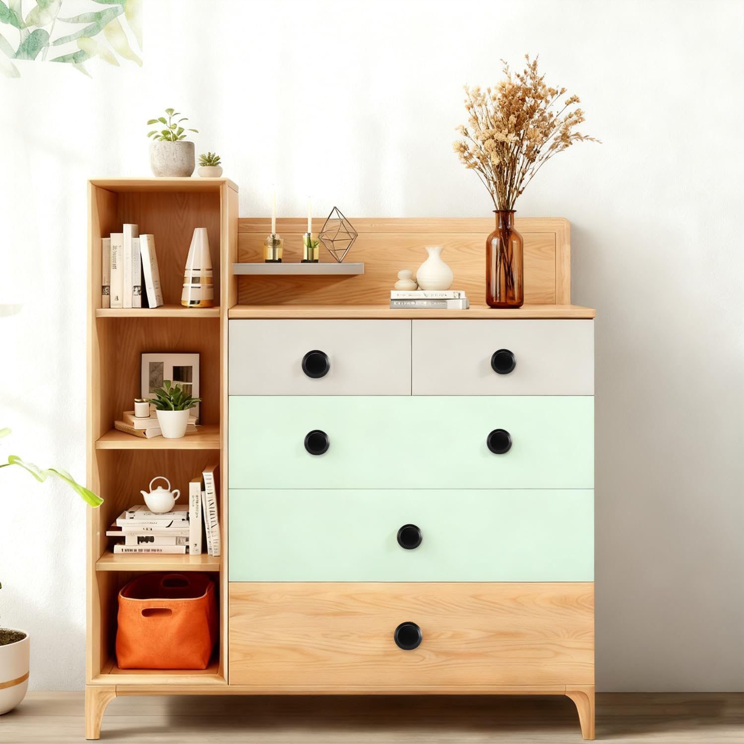 30 Pack Cabinet Knobs, 1-1/5 Inch Matte Black Drawer Knobs, Kitchen Cabinet Hardware & Pulls with Screws image number 1