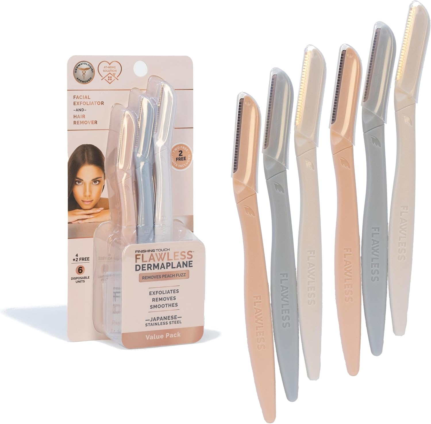 Finishing Touch Flawless Dermaplane Facial Exfoliator and Hair Remover, 4 Count image number 5