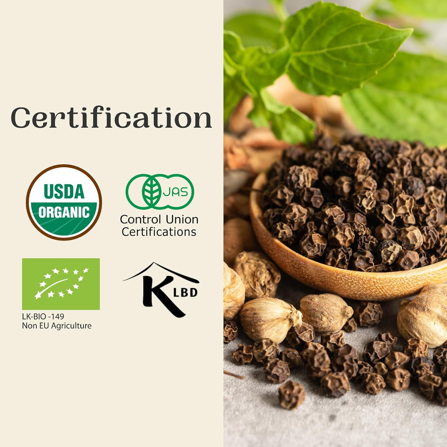 Organic Black Pepper Powder | Product of Sri Lanka | 100G | USDA Certified | Halal Certified | Kosher Certified Pure | Ceylon Premium Quality | Just Sprinkle image number 5