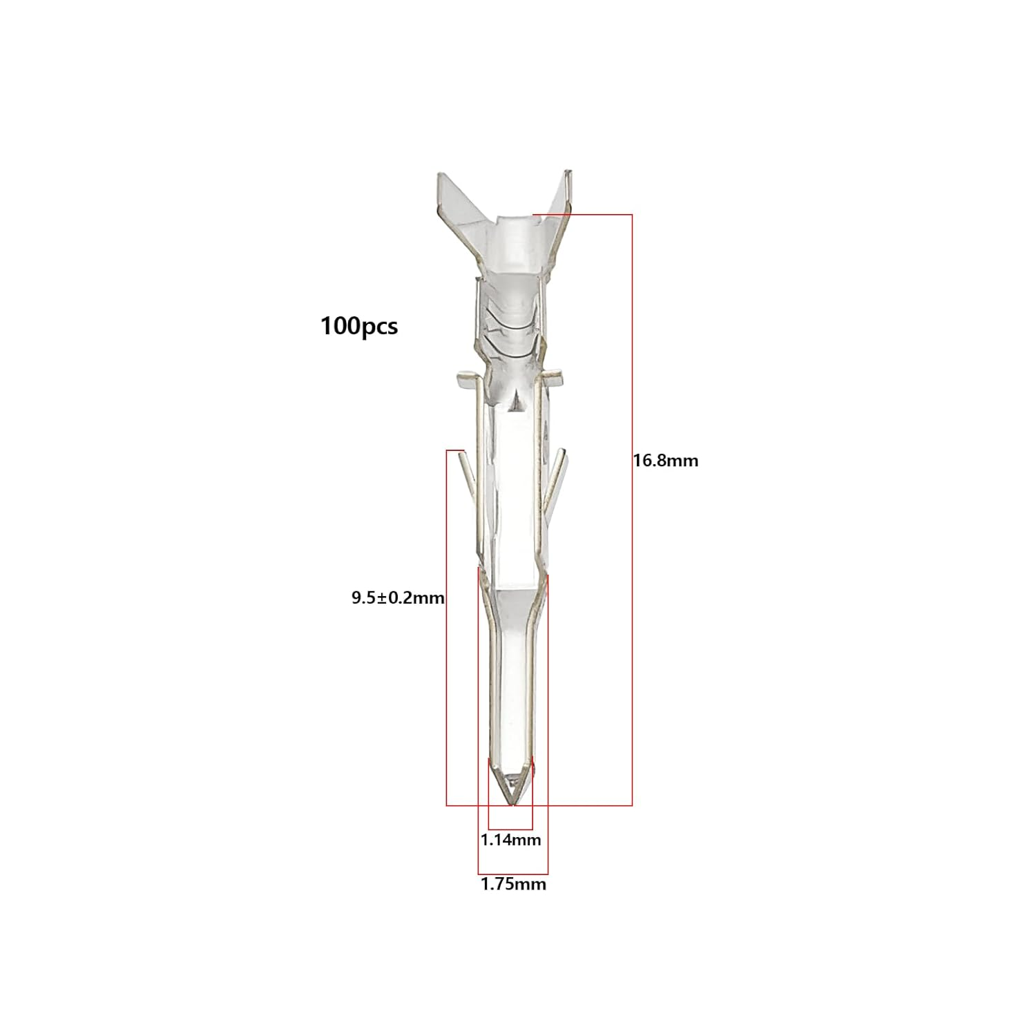 Emagtech 100Pcs 5559 4.2Mm Crimp Terminals Crimp Connector W2W Wire-To-Wire Crimp Connectors 39000040 Compatible with Molex Mini Compatible with Jr. Style image number 3