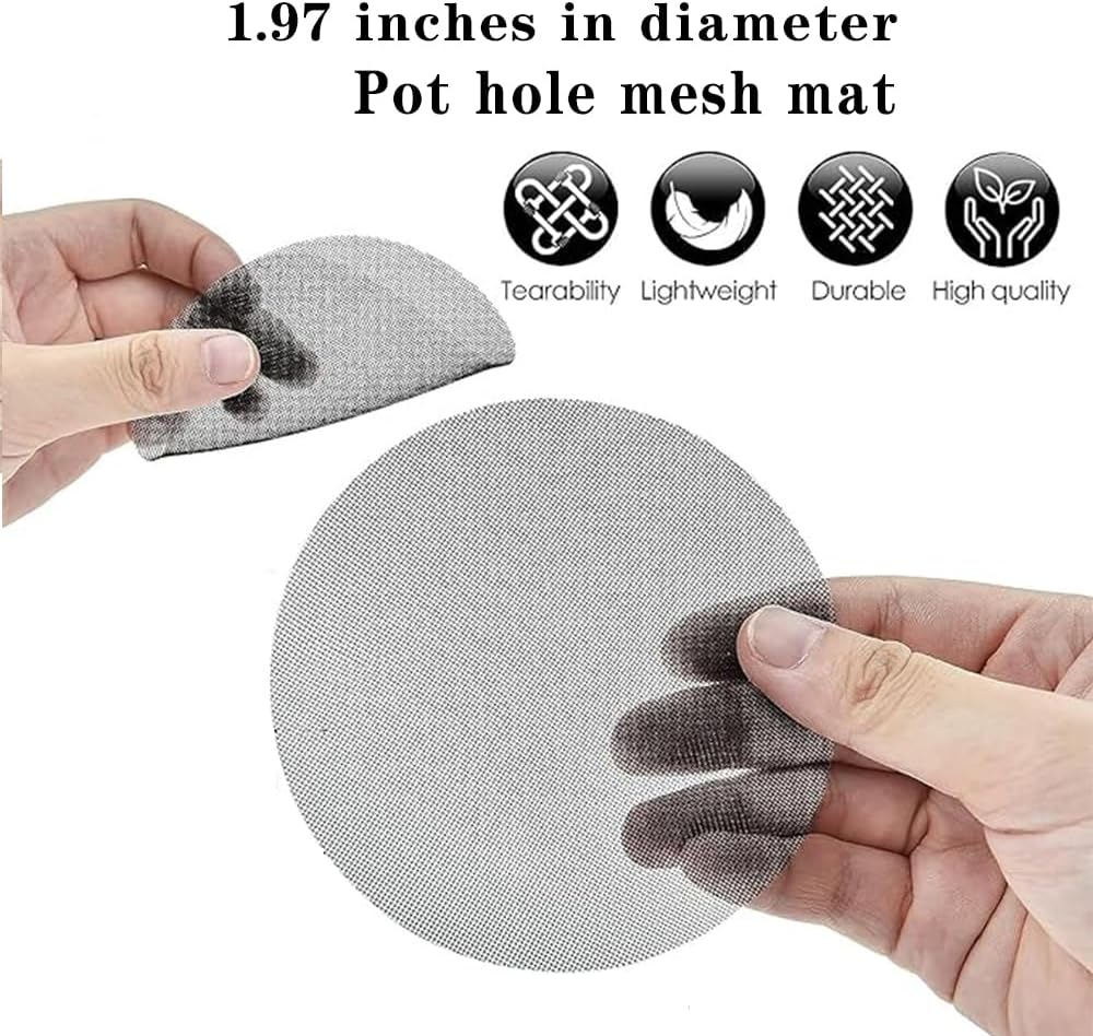 50Pcs Diameter 10Cm&100Pcs Diameter 5 Cm Flower Pot Hole Mesh Pad,Soft Bonsai Pots Bottom Grid Mat,Round Drainage Mesh Hole Screens,For Garden Planting,Plant Drainage Screens Gasket Prevent Soil Loss image number 2