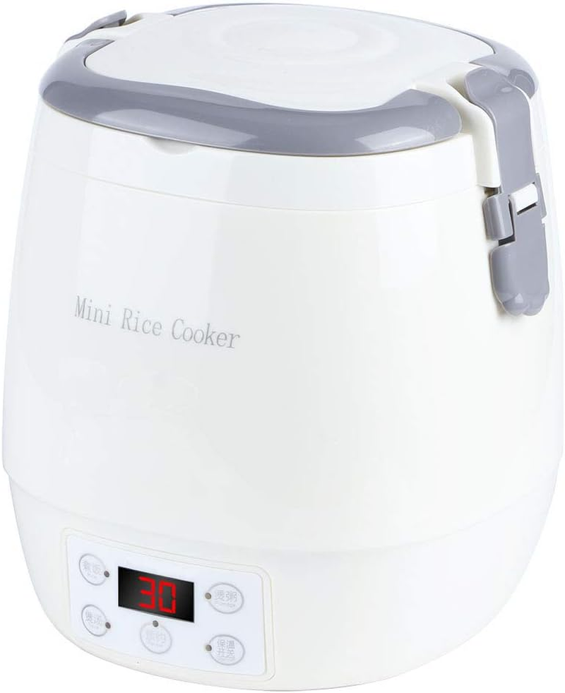 Different Gift 1.6L Mini Rice Cooker, Separate Inner Tank Food Steamers, White Electric 12V AU 220V for Home Car image number 5