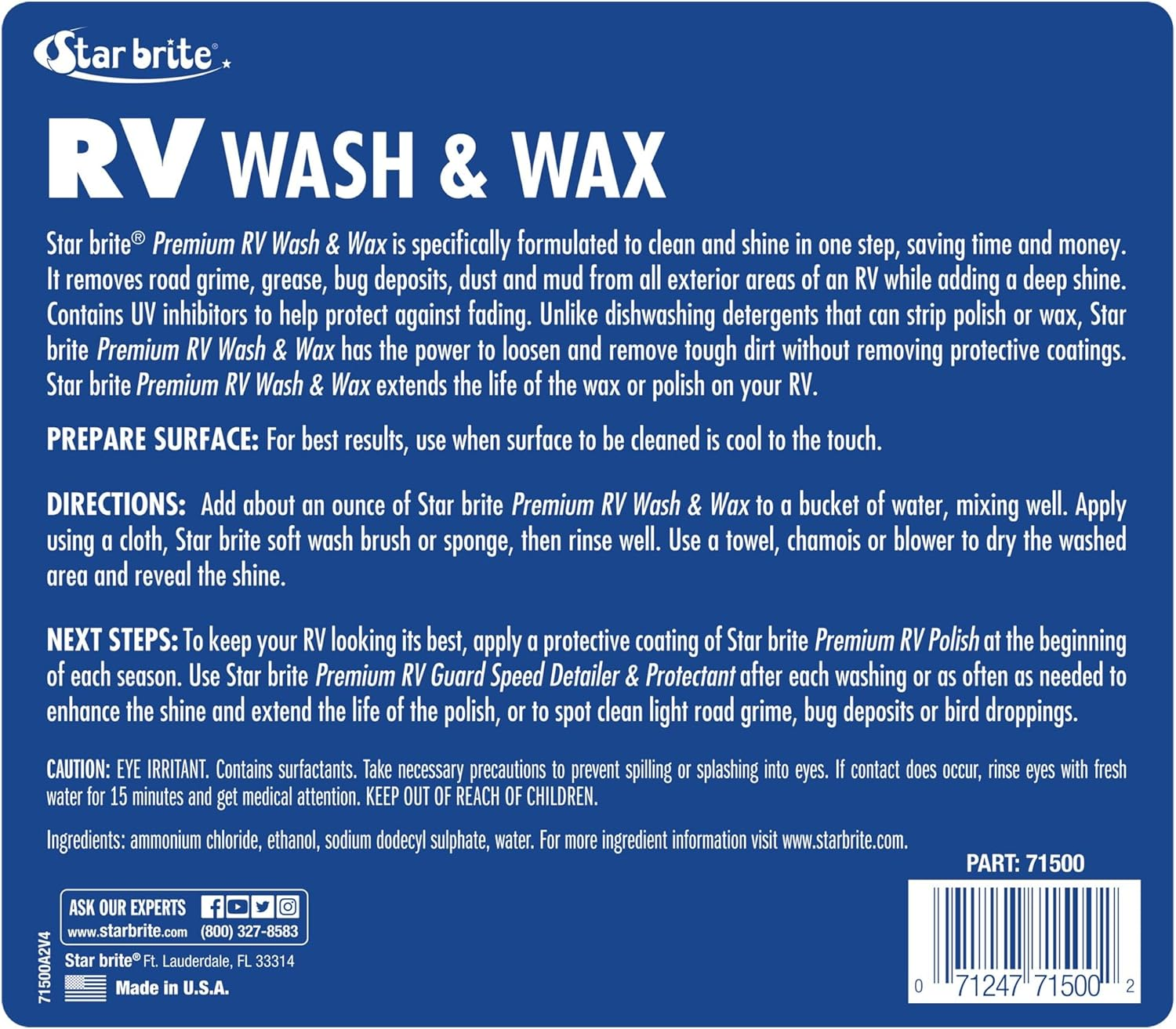 Star Brite RV Wash & Wax W/Ptef (71500) One Step Concentrated Cleaner - Gallon image number 3